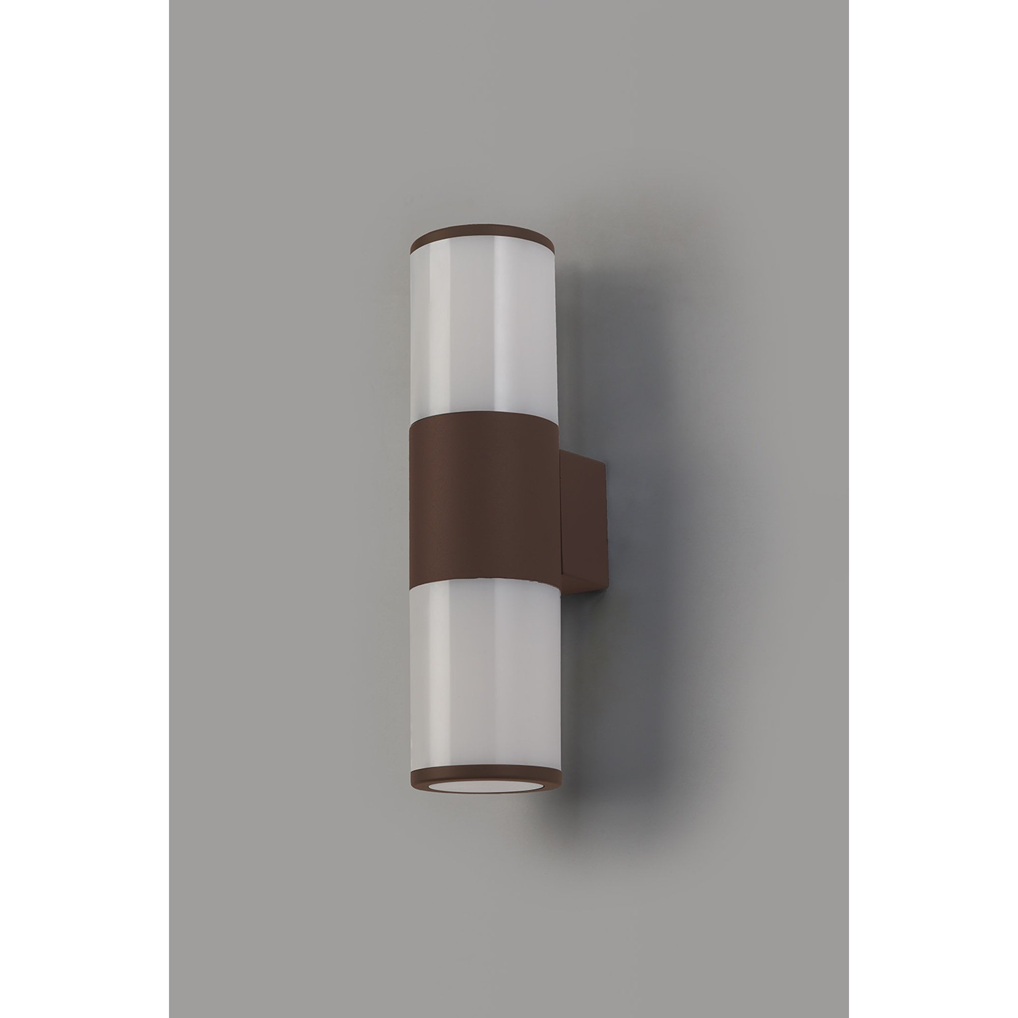 Fabula Harwater 2 Light Wall Lamp - Matt Brown & Opal PC - IP54