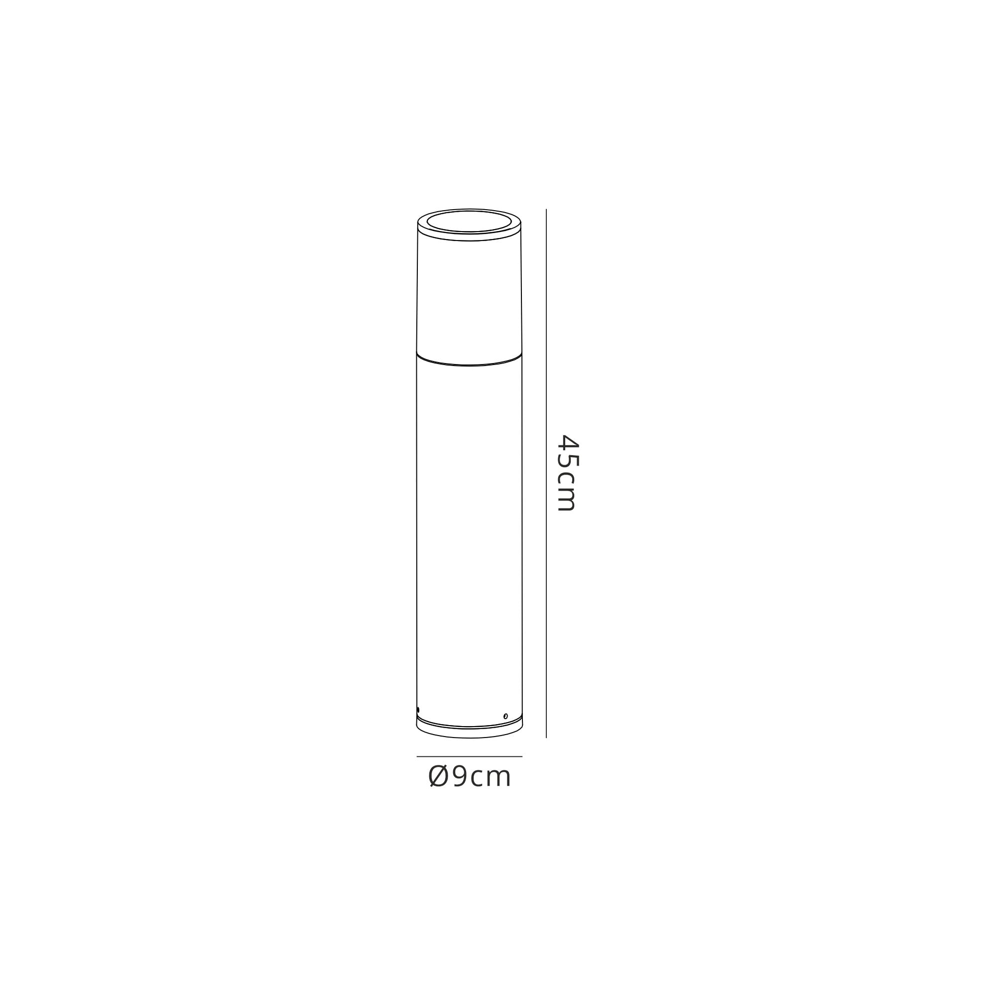 Fabula Harwater Single 45cm Post Lamp - Anthracite & Smoked PC - IP54
