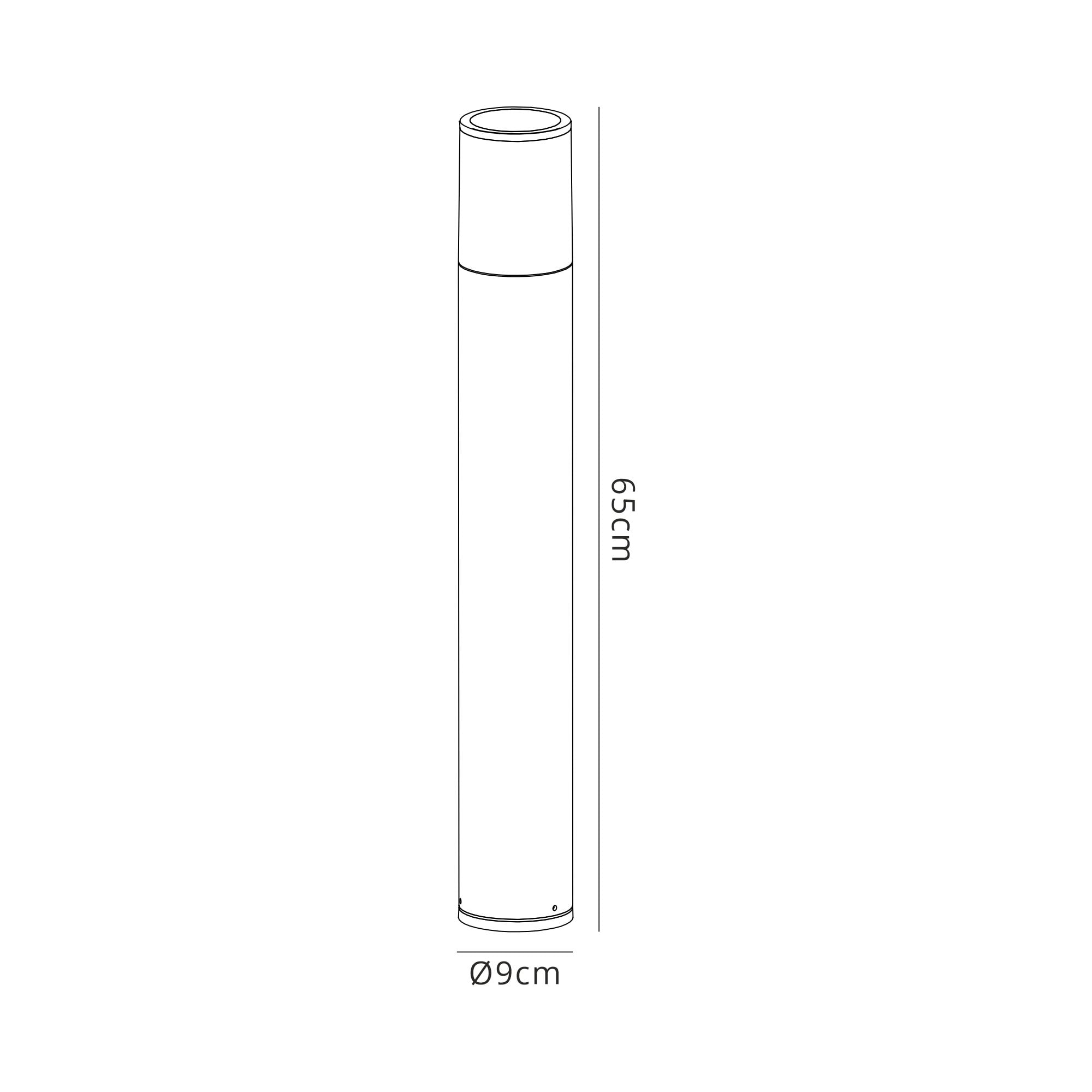 Fabula Harwater Single 65cm Post Lamp - Anthracite & Smoked PC - IP54