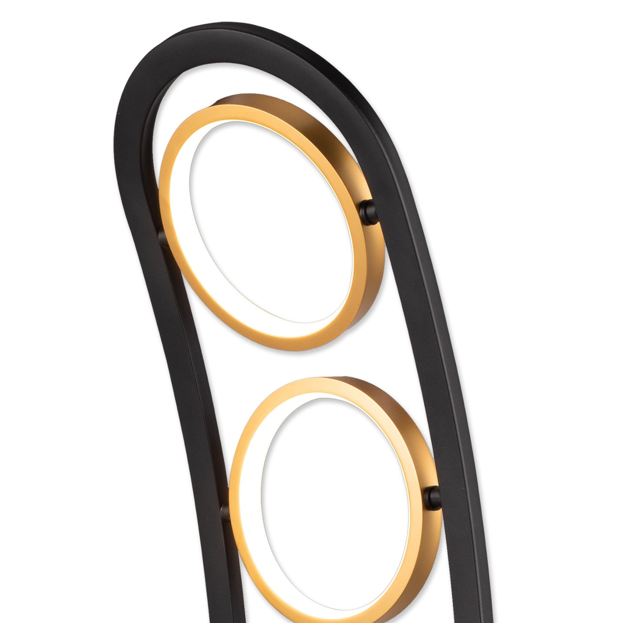 Fabula Hawksmouth 3 Ring LED Floor Lamp - Satin Black & Gold