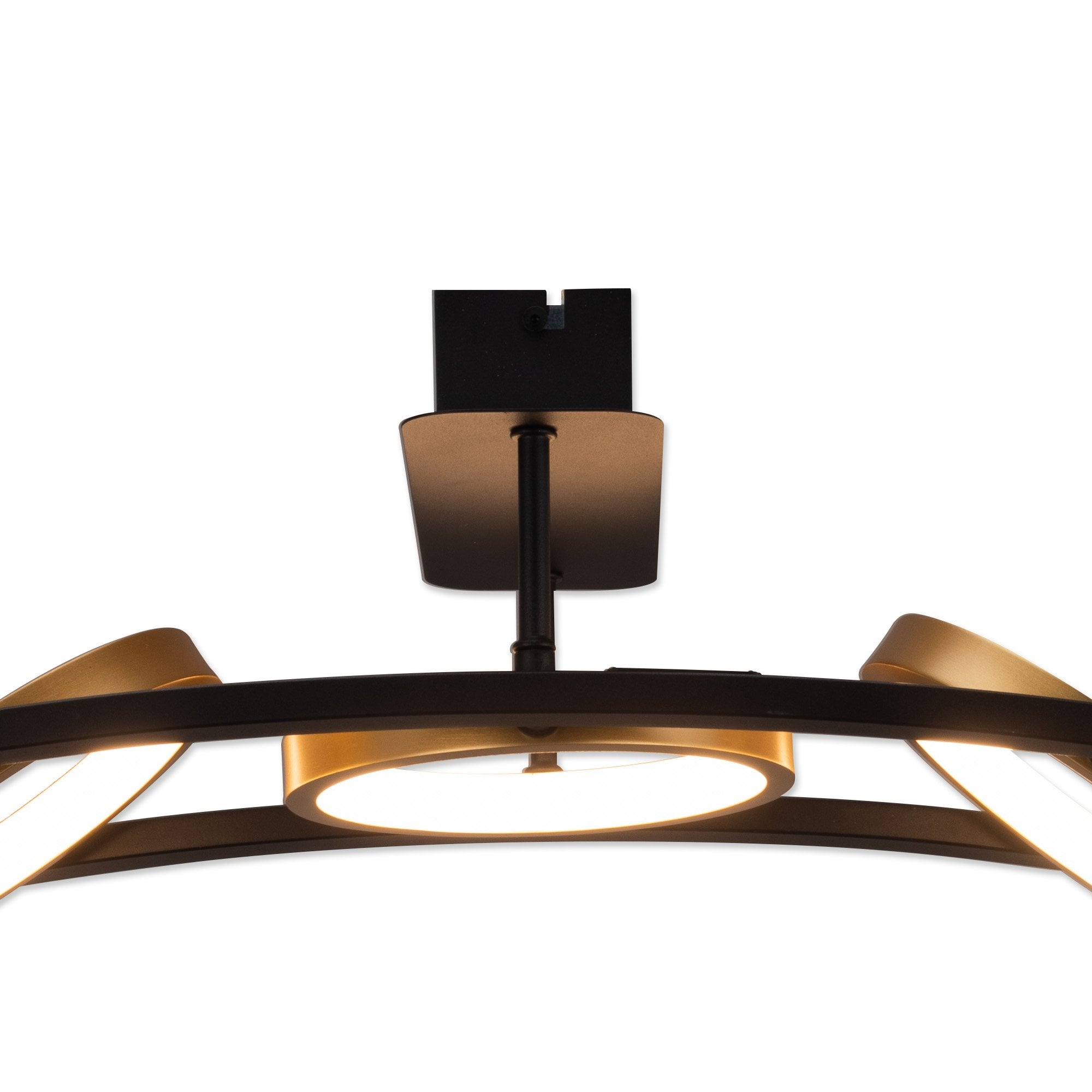 Fabula Hawksmouth 5 Ring Linear LED Semi-Flush Light - Satin Black & Gold