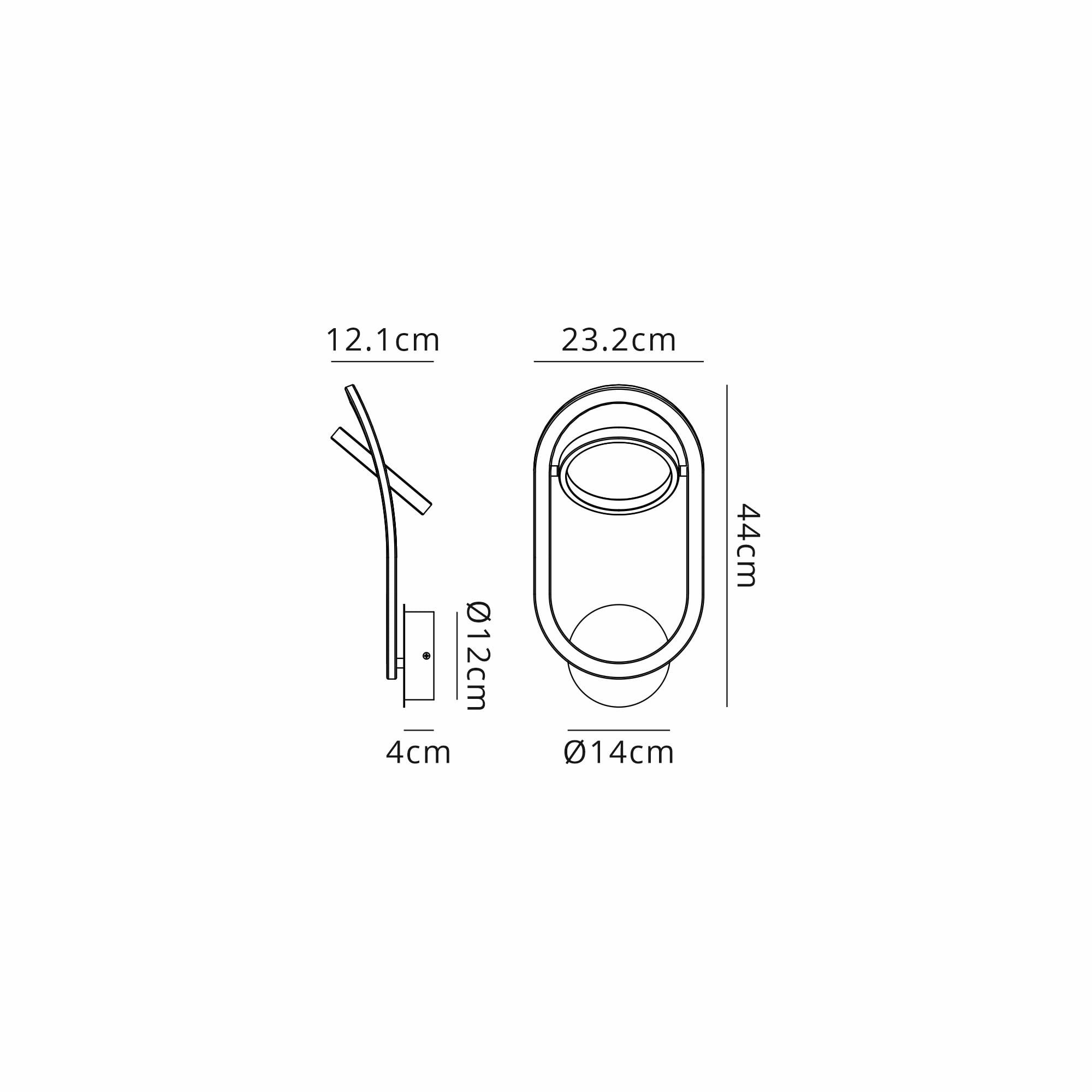 Fabula Hawksmouth Single Ring LED Wall Lamp - Satin Black & Gold