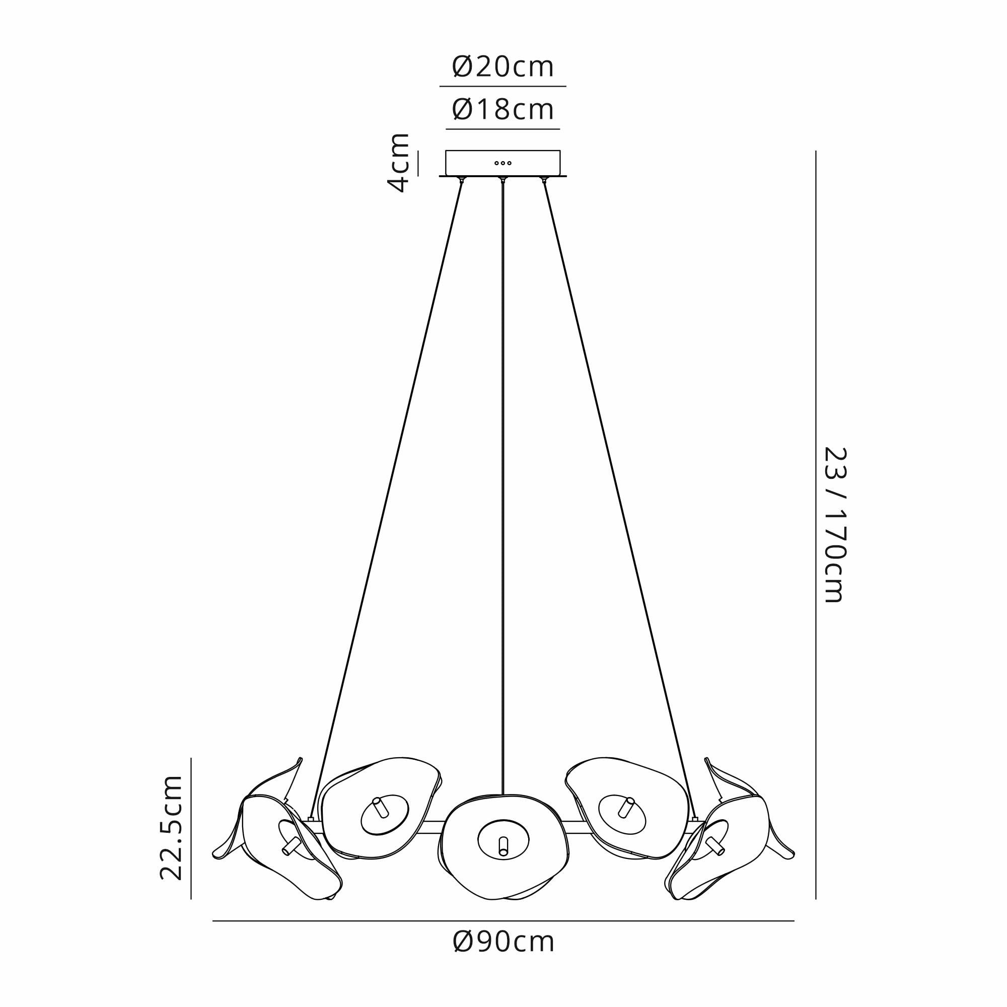 Fabula Holly 12 Light LED Ring Pendant - Polished Chrome