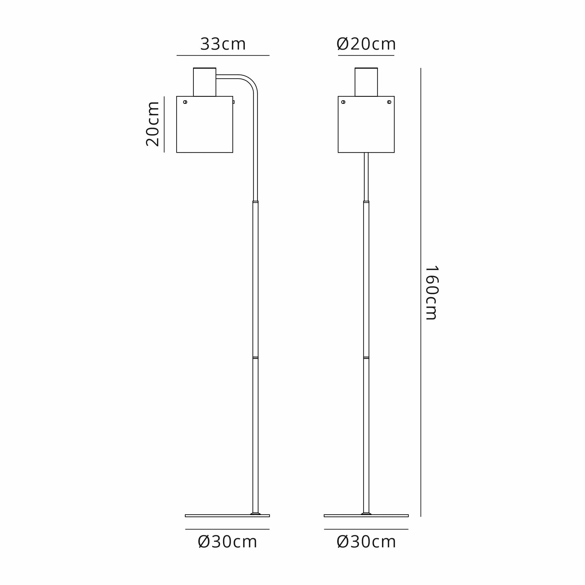 Fabula Kendon Large Single Floor Lamp - Mocha & Amber Glass