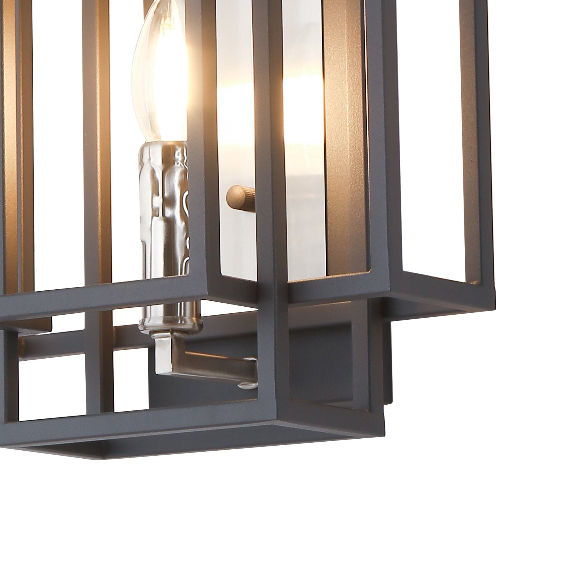 Fabula Kimberley Single Wall Lamp - Anthracite & Satin Nickel