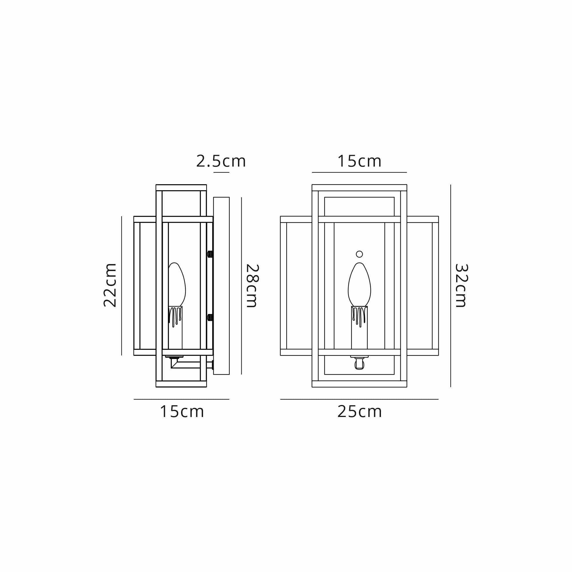 Fabula Kimberley Single Wall Lamp - Anthracite & Satin Nickel