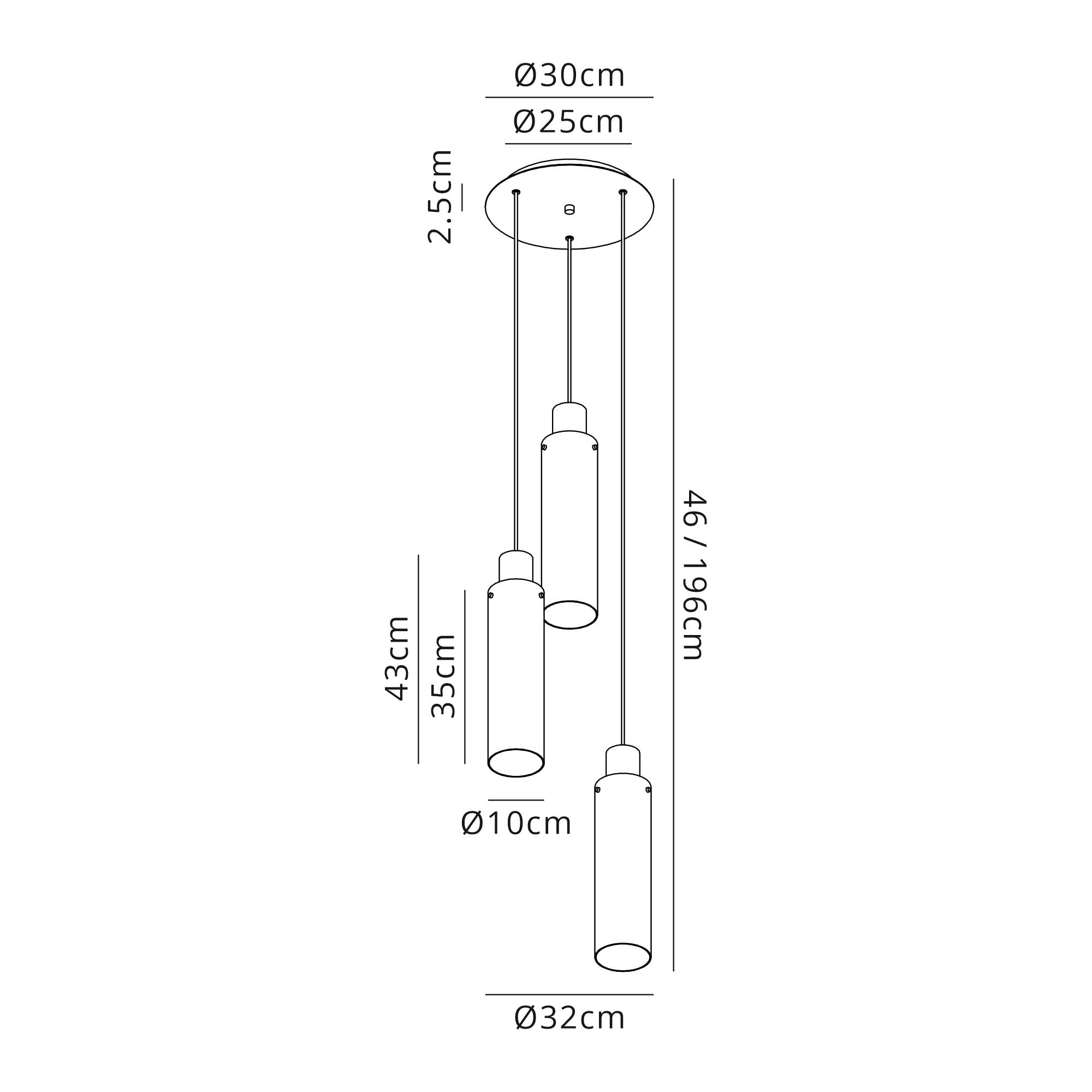 Fabula Kingfisher Adjustable 3 Light Round Pendant - Mocha & Amber Glass