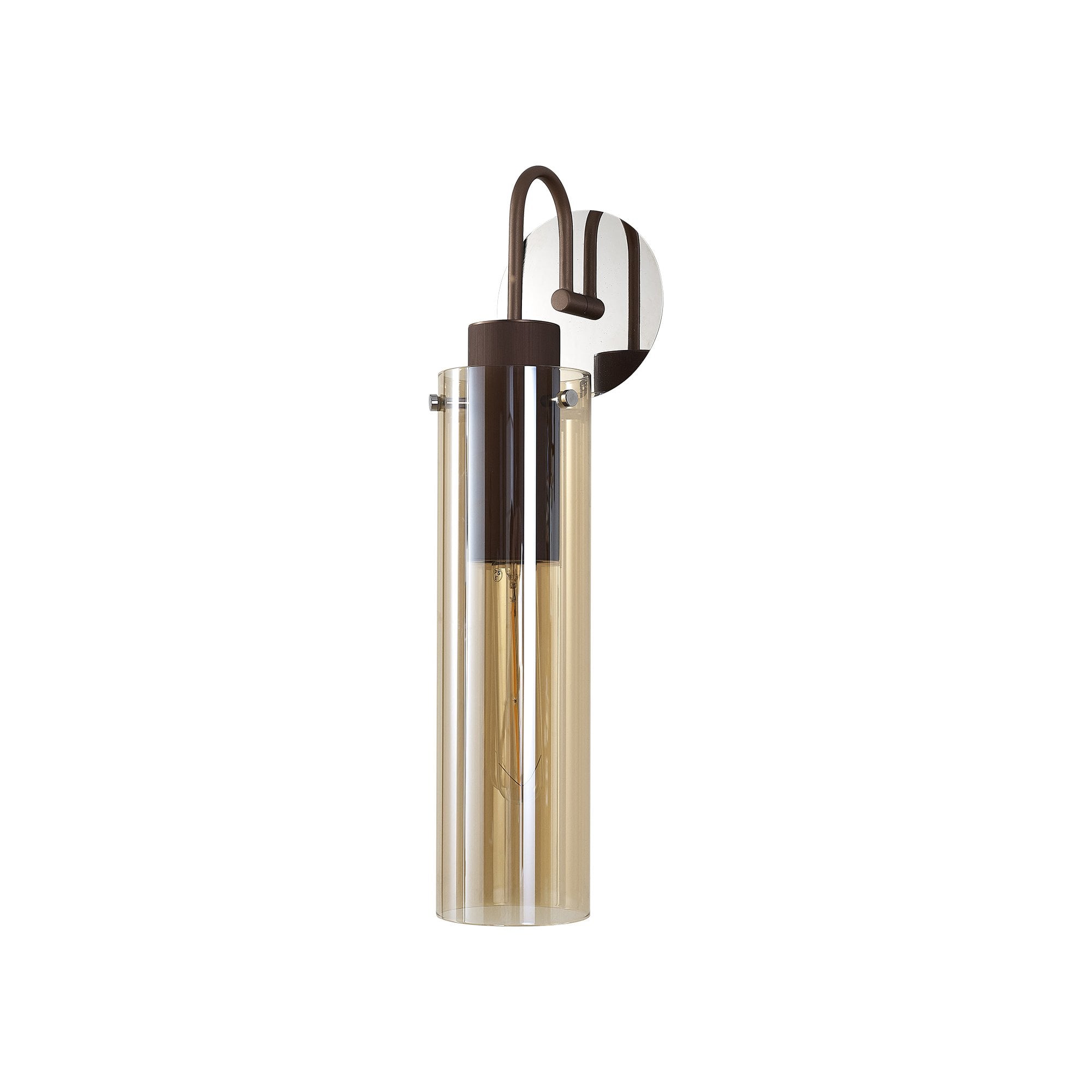 Fabula Kingfisher Single Wall Lamp - Mocha & Amber Glass