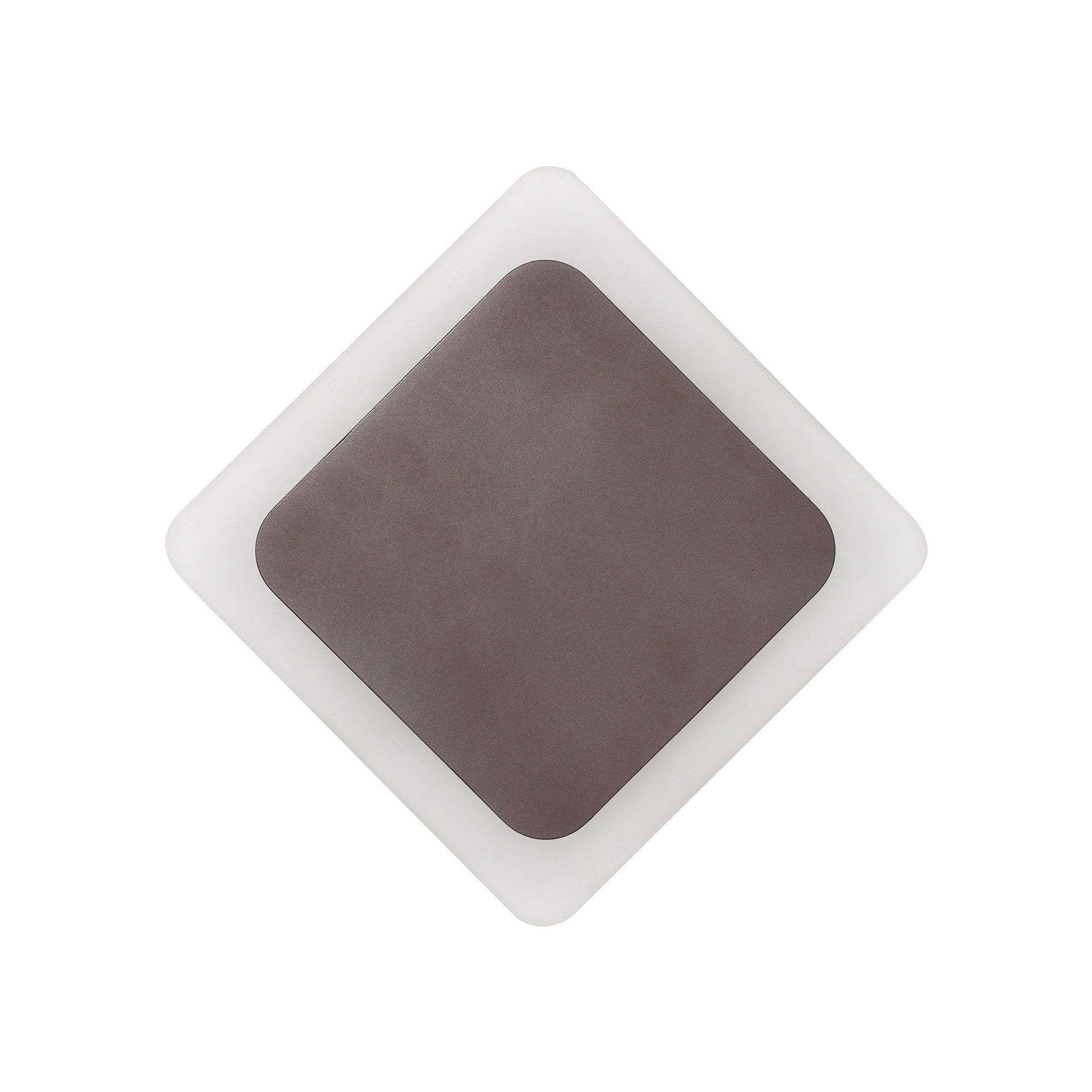 Fabula Kingsley Magnetic Base LED Wall Lamp - 15/19cm Diamond - Central - Coffee & Acrylic Frosted Diffuser