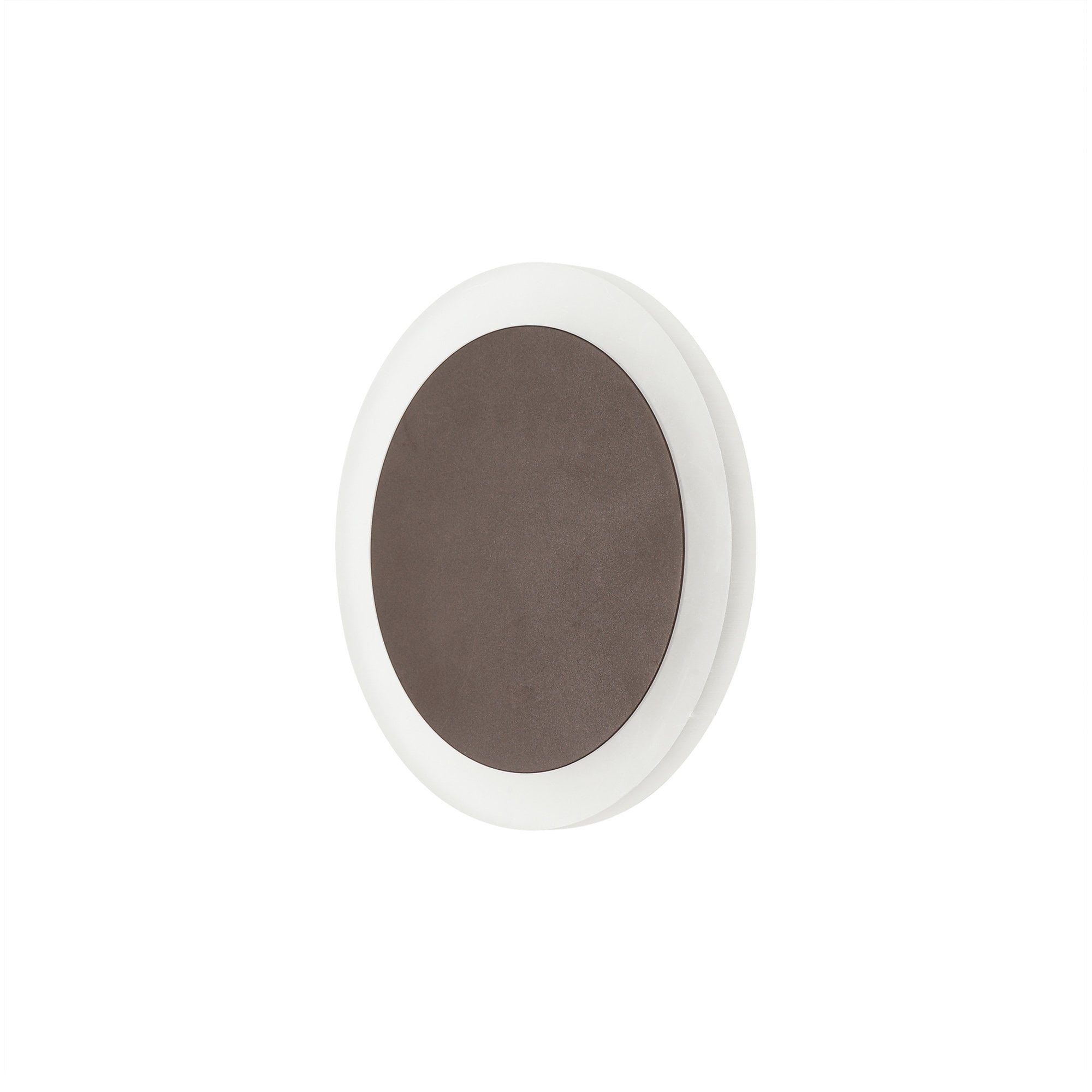 Fabula Kingsley Magnetic Base LED Wall Lamp - 15/19cm Round - Central - Coffee & Acrylic Frosted Diffuser