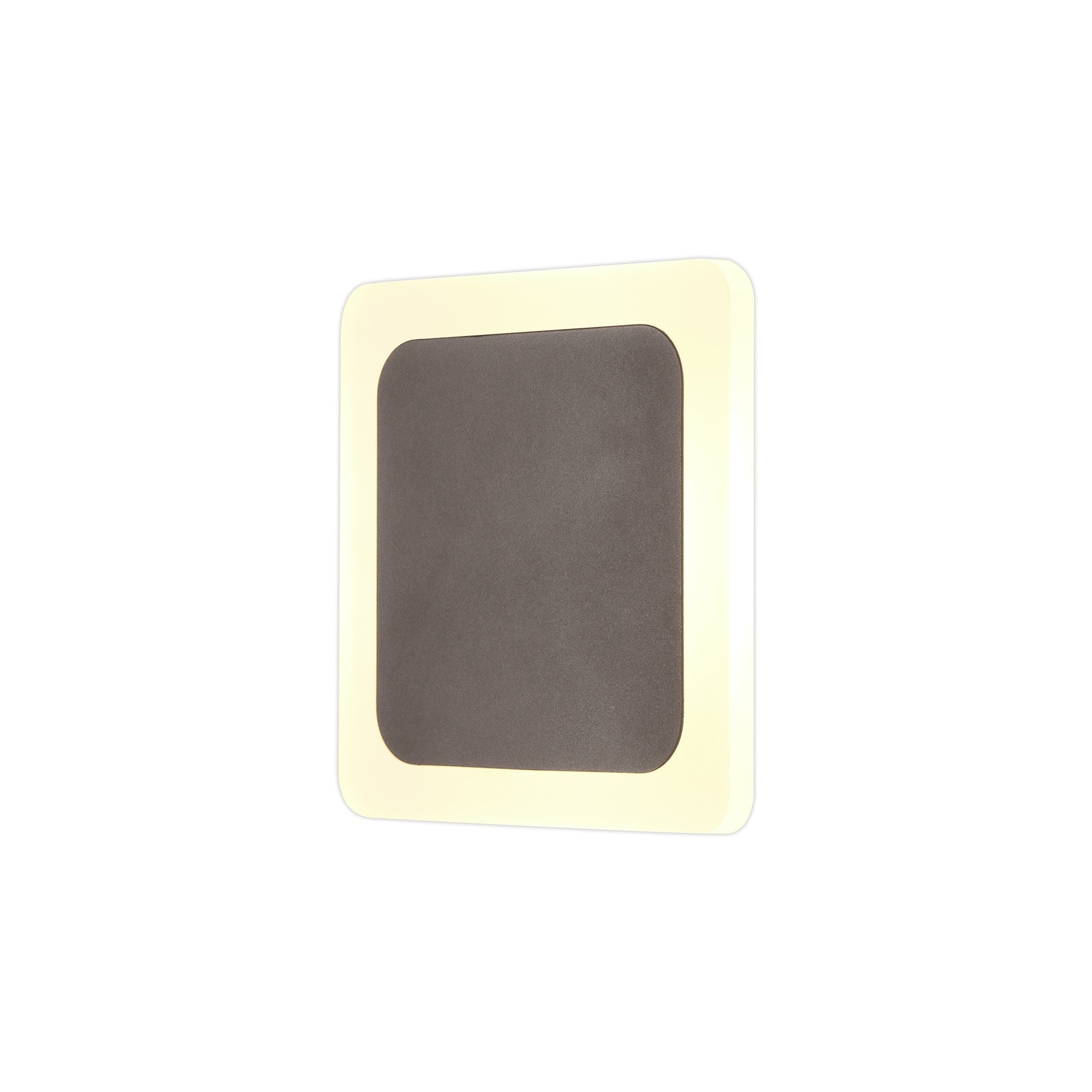 Fabula Kingsley Magnetic Base LED Wall Lamp - 15/19cm Square - Central - Coffee & Acrylic Frosted Diffuser