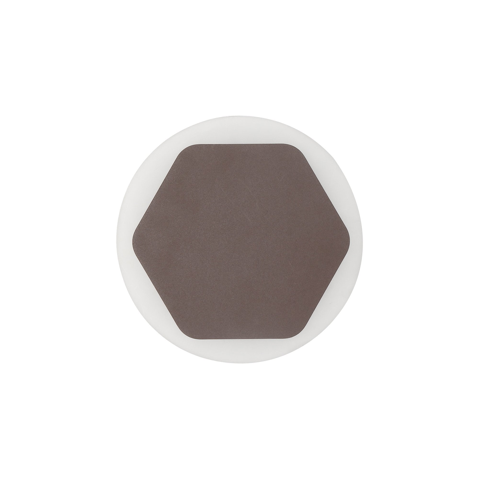 Fabula Kingsley Magnetic Base LED Wall Lamp - 15cm Horizontal Hexagonal / 19cm Round - Central - Coffee & Acrylic Frosted Diffuser