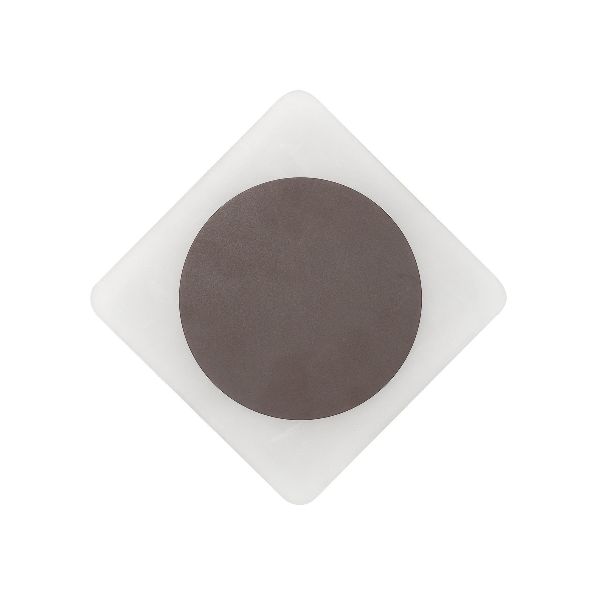 Fabula Kingsley Magnetic Base LED Wall Lamp - 15cm Round 19cm Diamond - Central - Coffee & Acrylic Frosted Diffuser