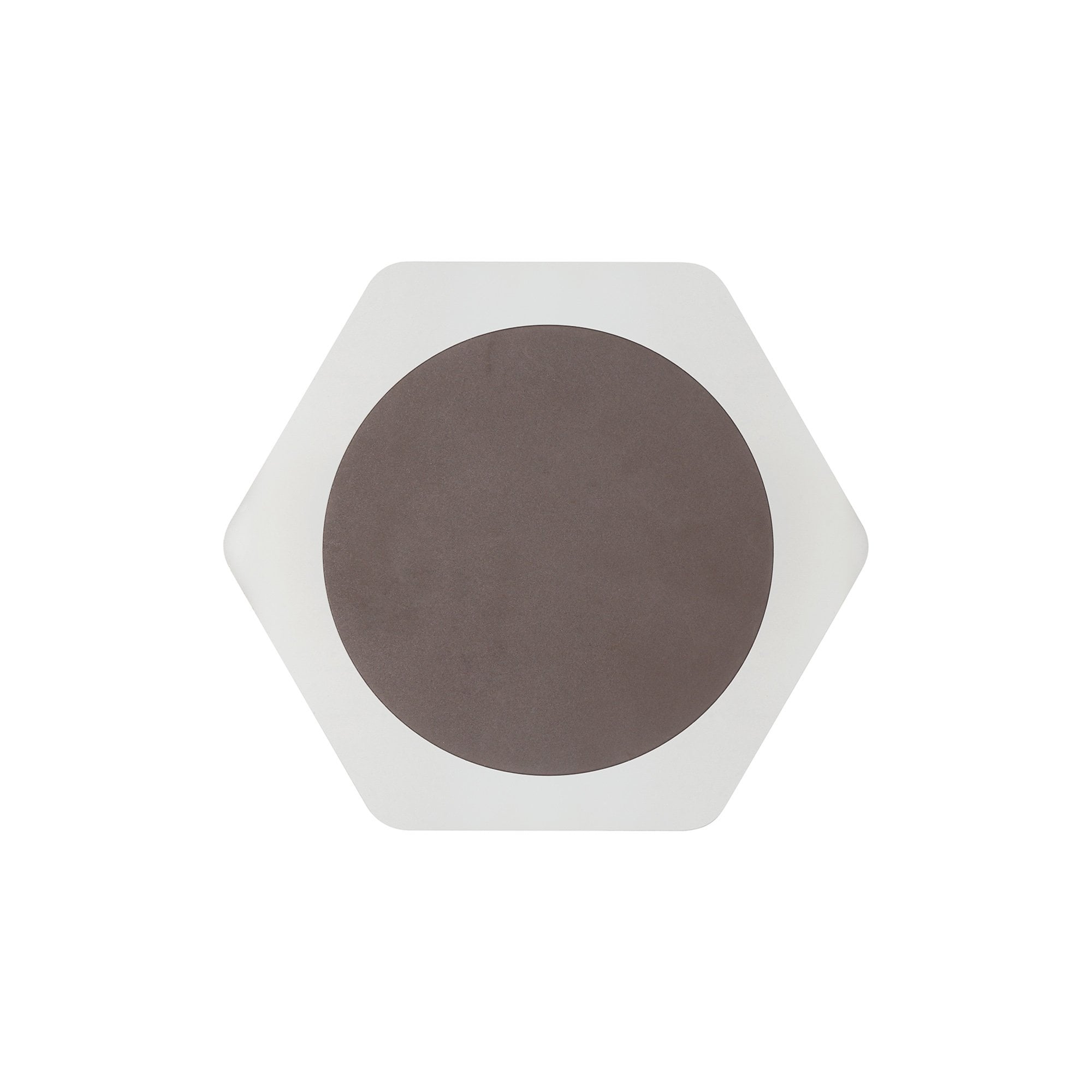 Fabula Kingsley Magnetic Base LED Wall Lamp - 15cm Round 19cm Horizontal Hexagonal - Central - Coffee & Acrylic Frosted Diffuser
