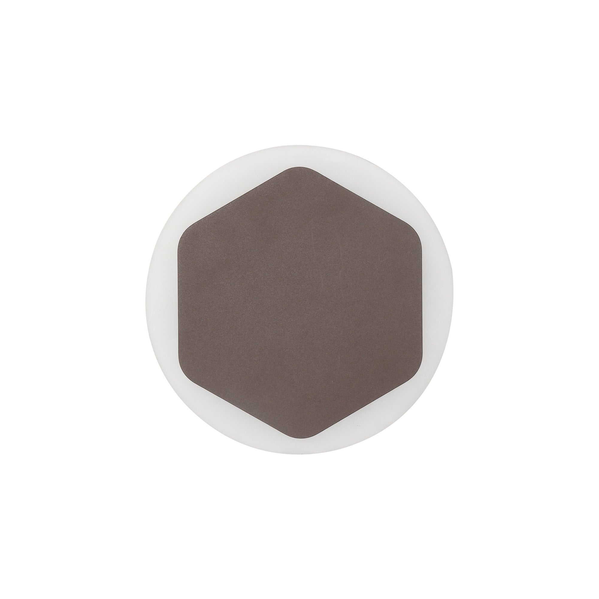Fabula Kingsley Magnetic Base LED Wall Lamp - 15cm Vertical Hexagonal / 19cm Round - Central - Coffee & Acrylic Frosted Diffuser