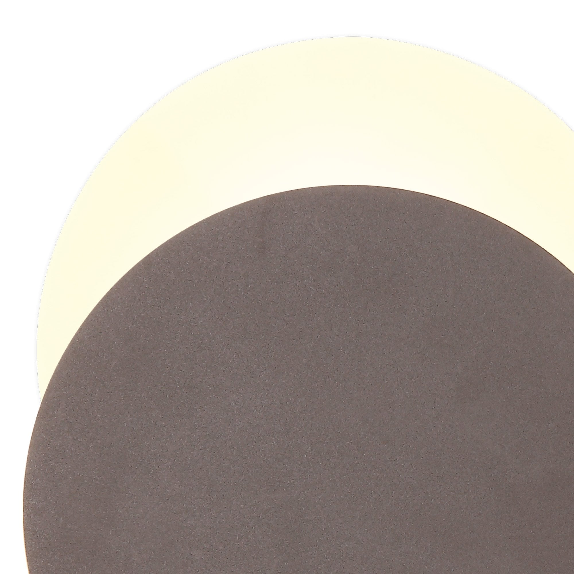 Fabula Kingsley Magnetic Base LED Wall Lamp - 20/19cm Round - Bottom Offset - Coffee & Acrylic Frosted Diffuser