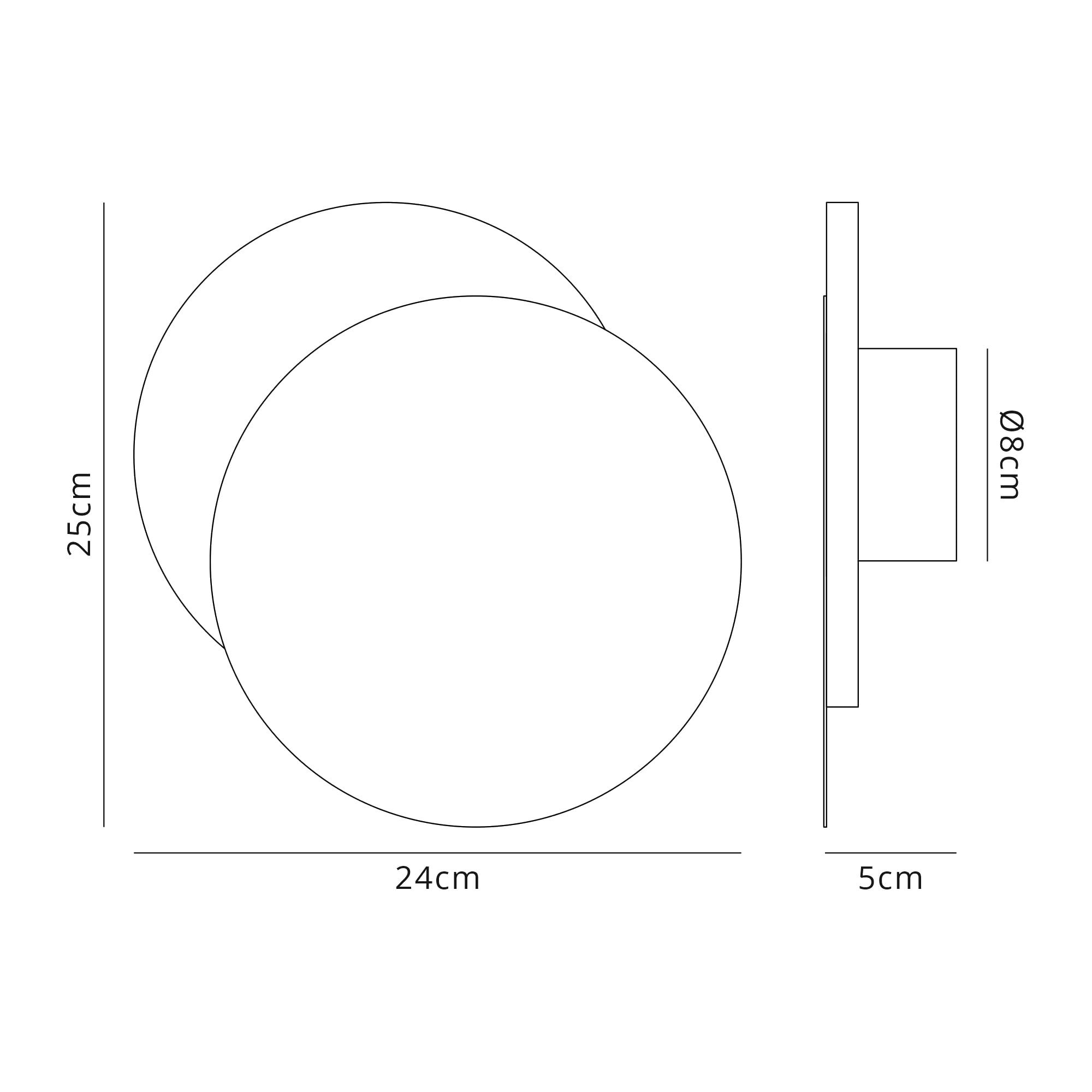 Fabula Kingsley Magnetic Base LED Wall Lamp - 20/19cm Round - Right Offset - Coffee & Acrylic Frosted Diffuser