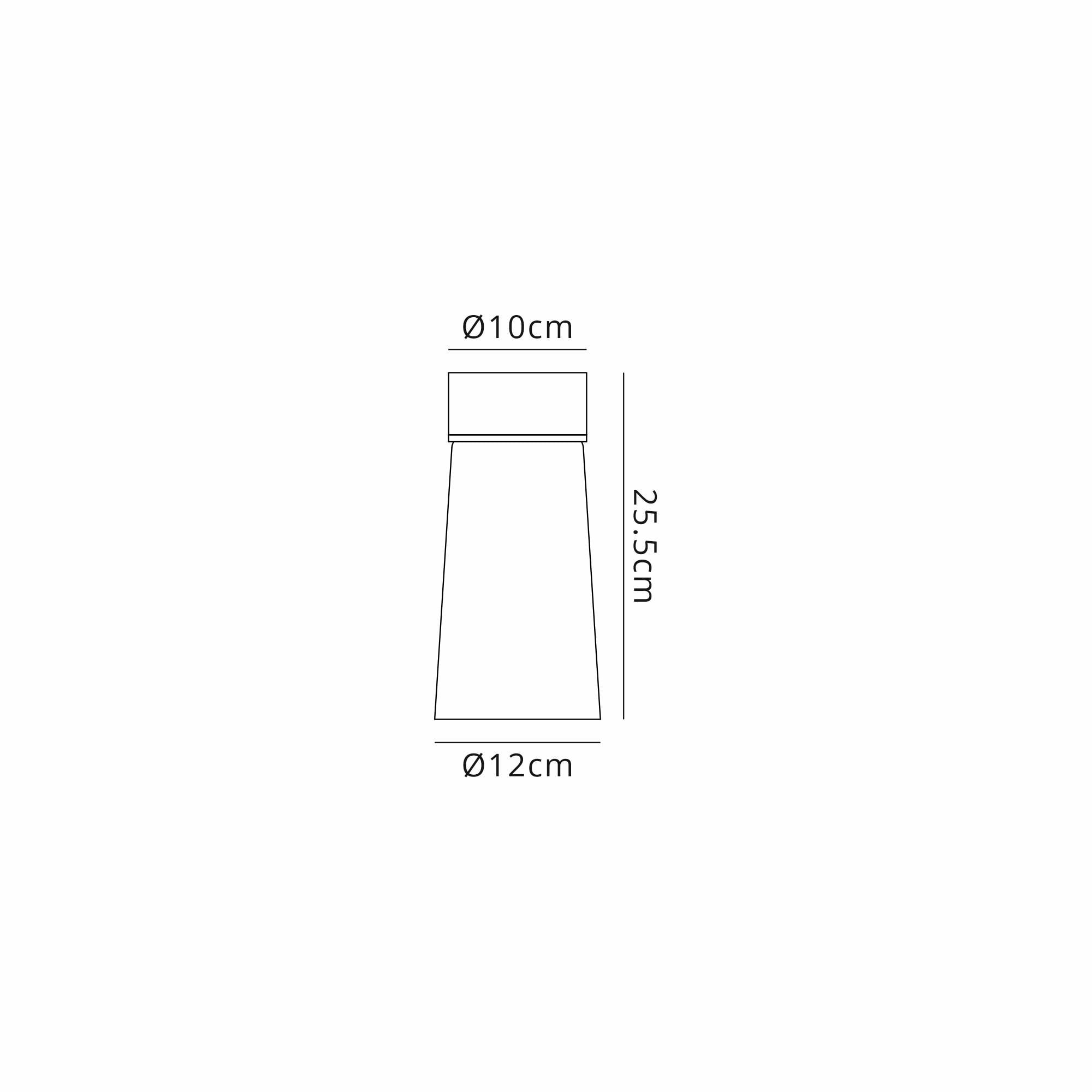 Fabula Laurel Single Flush Light - Small Cylindrical Cone Shade - Teak & Opal Glass