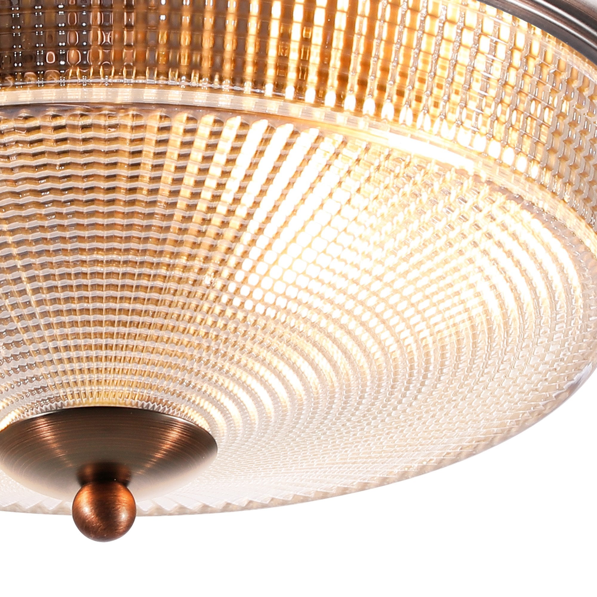Fabula Antlers 2 Light Flush Light - Bronze & Prismatic Glass - IP44