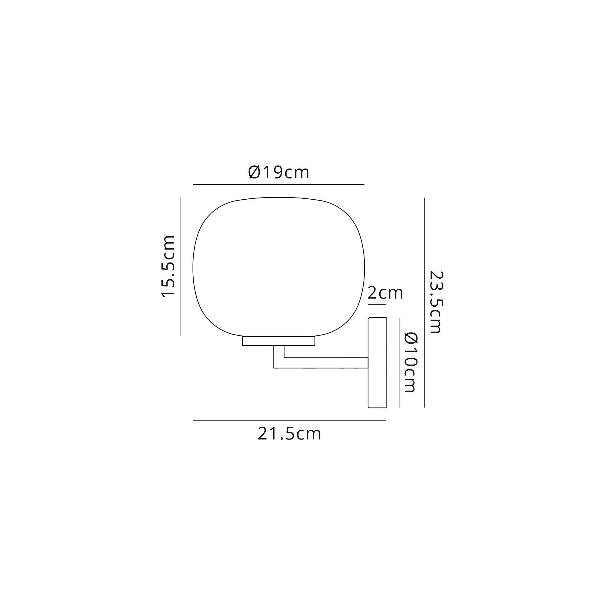 Fabula Littleton Small Single Oval Ball Wall Light - Satin Gold & Frosted White Glass
