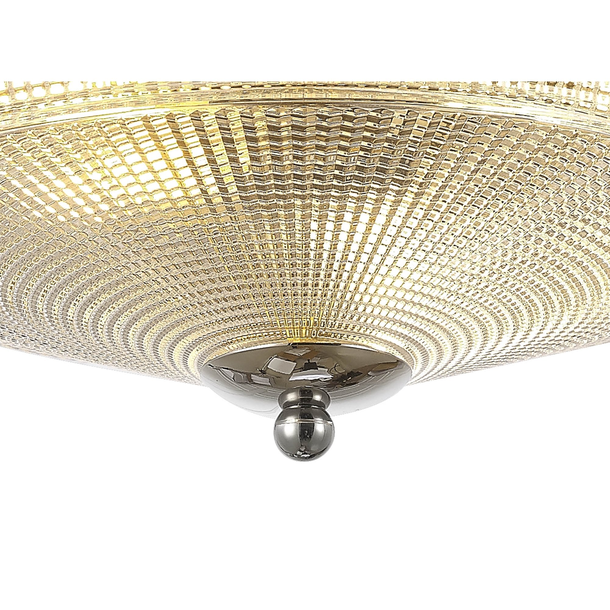 Fabula Maida 2 Light Flush Light - Polished Nickel & Prismatic Glass