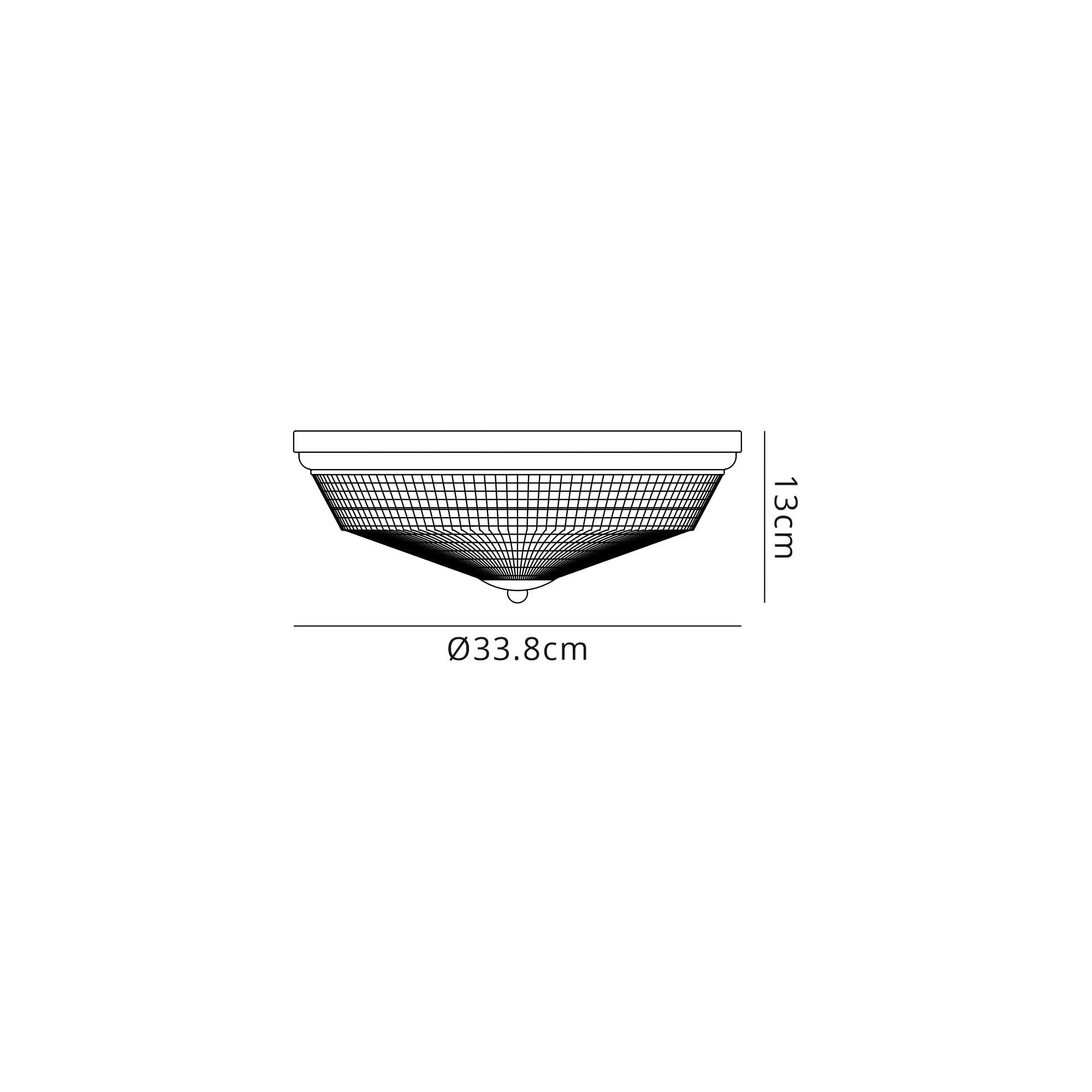 Fabula Maida 2 Light Flush Light - Polished Nickel & Prismatic Glass