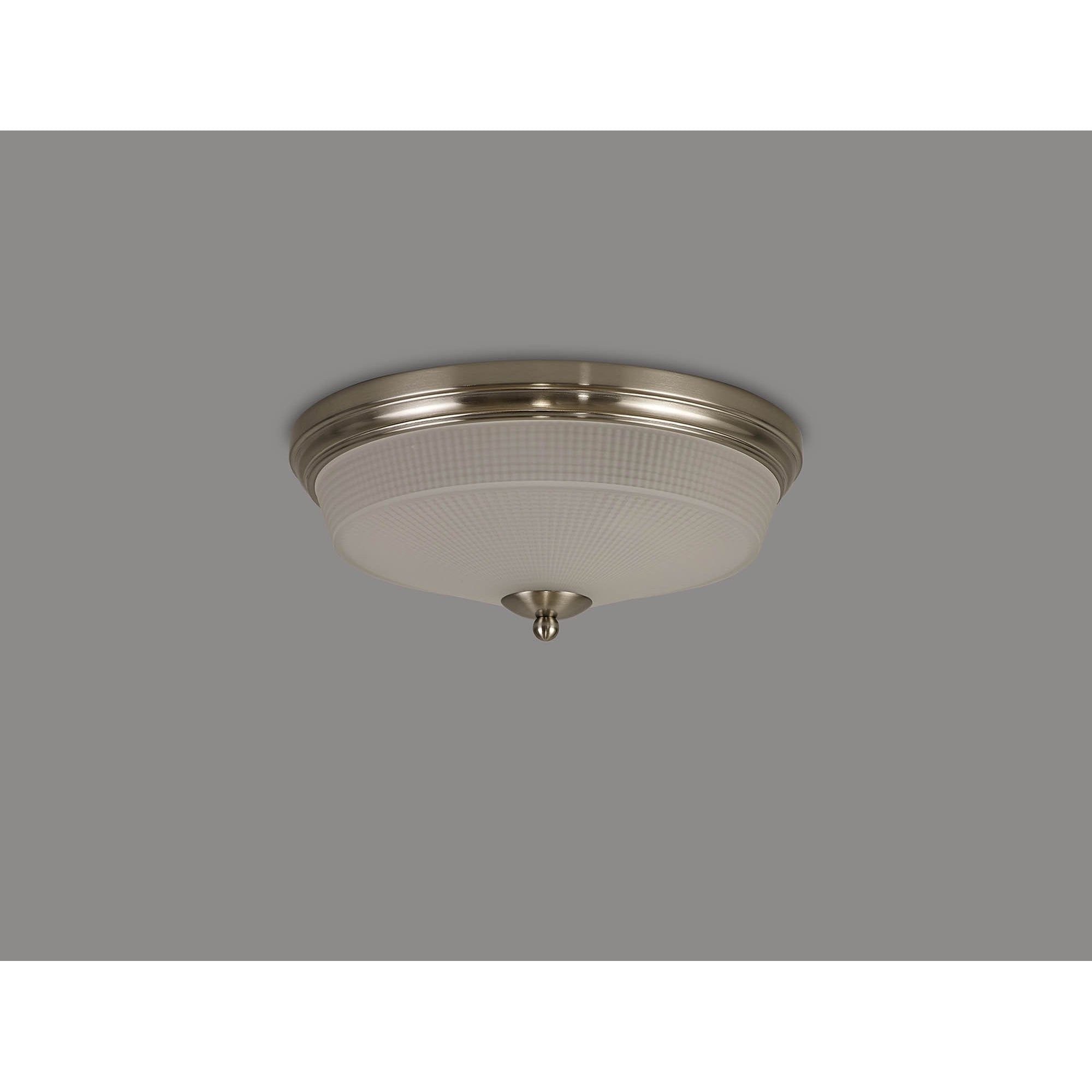 Fabula Maida 2 Light Flush Light - Satin Nickel & Frosted Glass