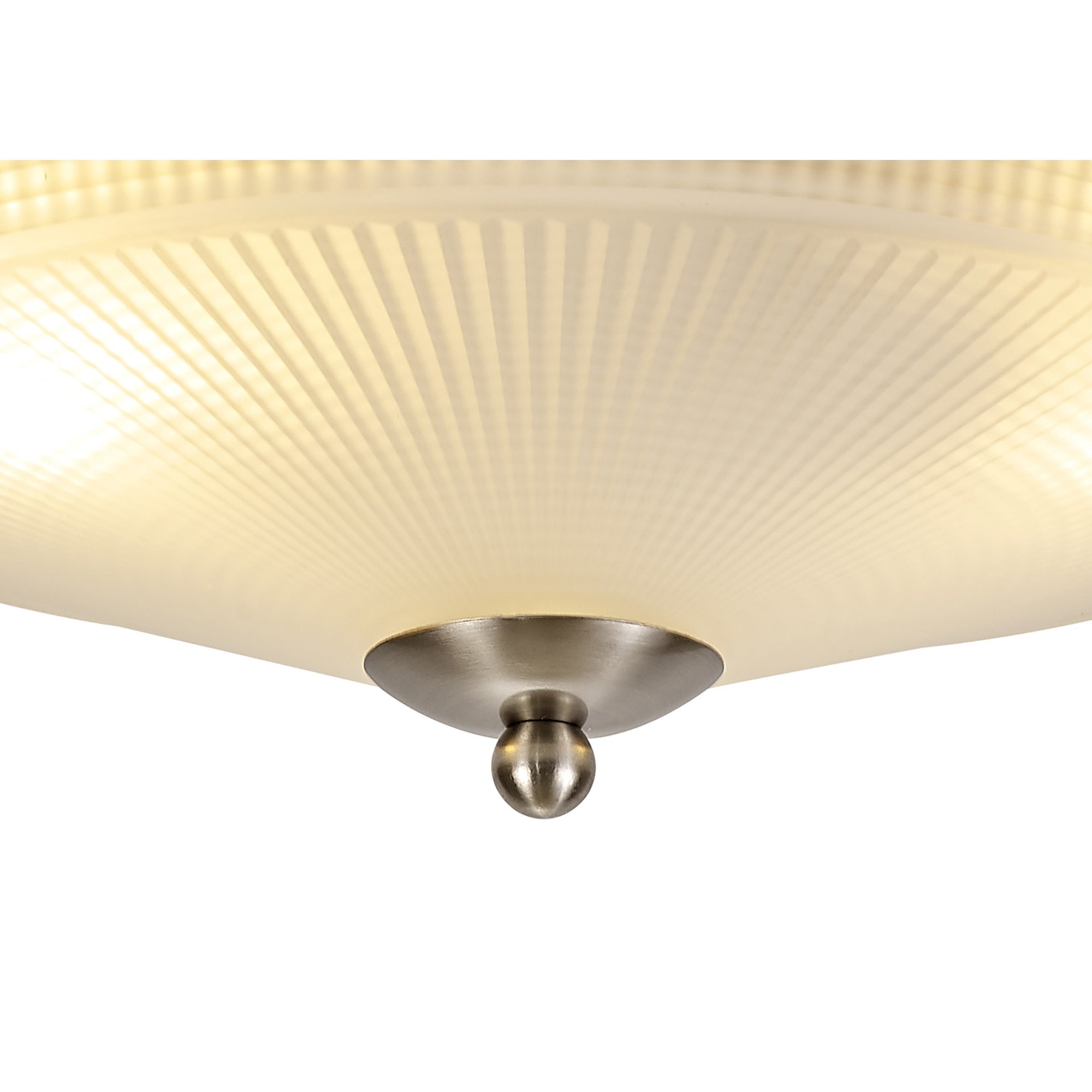 Fabula Maida 2 Light Flush Light - Satin Nickel & Frosted Glass