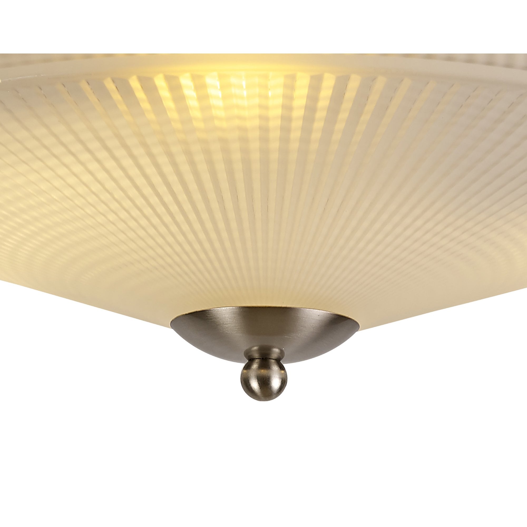 Fabula Maida 3 Light Flush Light - Satin Nickel & Frosted Glass
