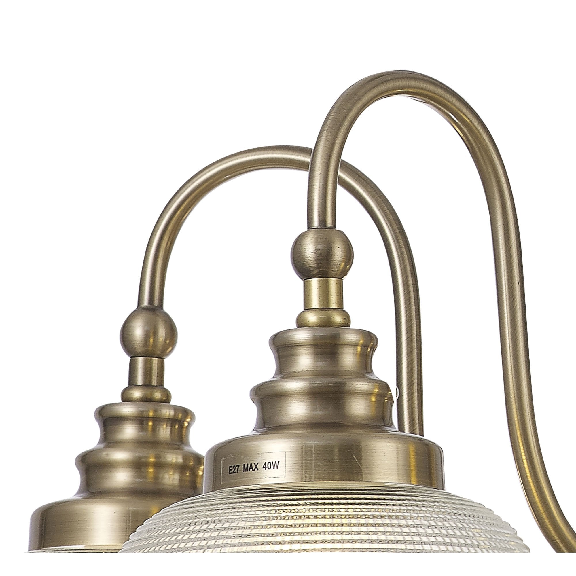 Fabula Maida 5 Light Semi-Flush/Pendant - Antique Brass & Prismatic Glass