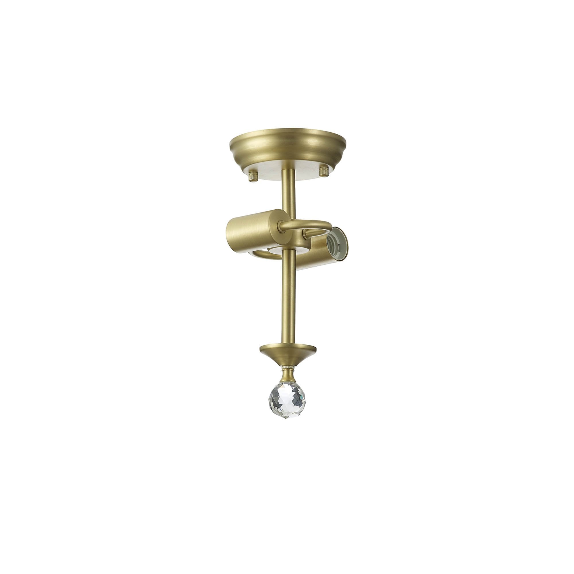 Fabula Mansfield 2 Light Semi-Flush Light Kit - Satin Gold - Frame Only