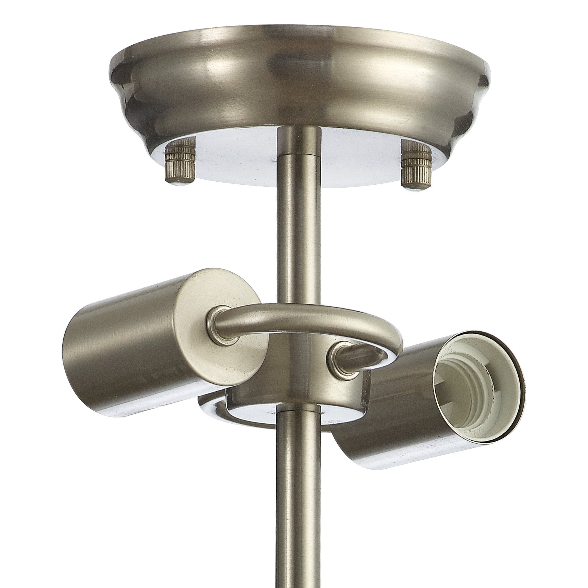 Fabula Mansfield 2 Light Semi-Flush Light Kit - Satin Nickel - Frame Only