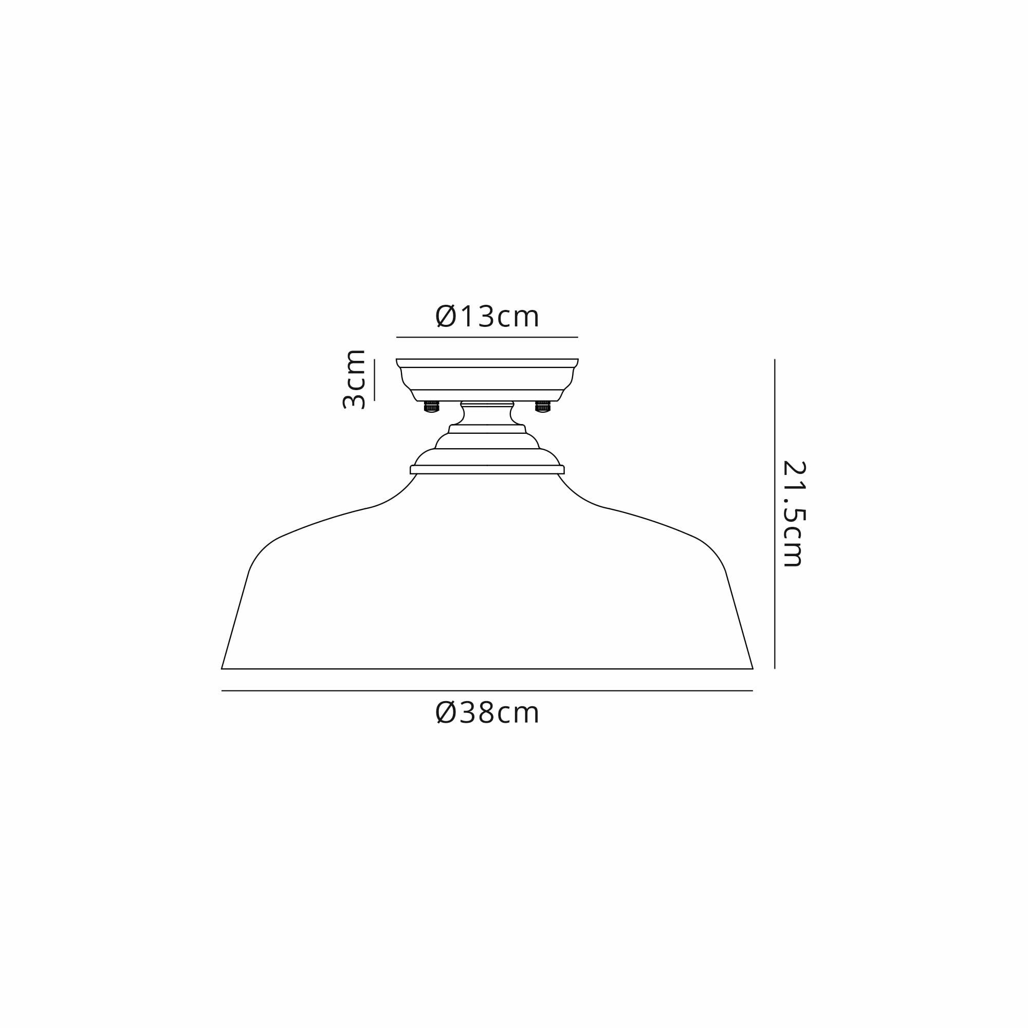 Fabula Mansfield Single Flush Light - 38cm Flat Round Glass Shade - Polished Nickel & Clear Glass