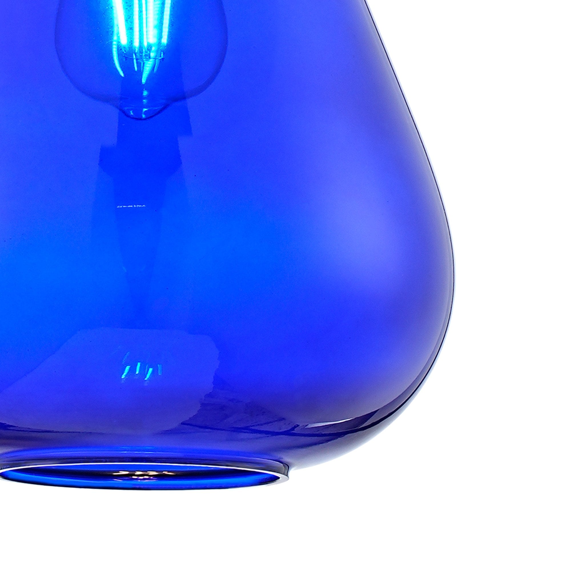 Fabula Maple Narrow Pendant - Antique Copper & Blue Ink Glass