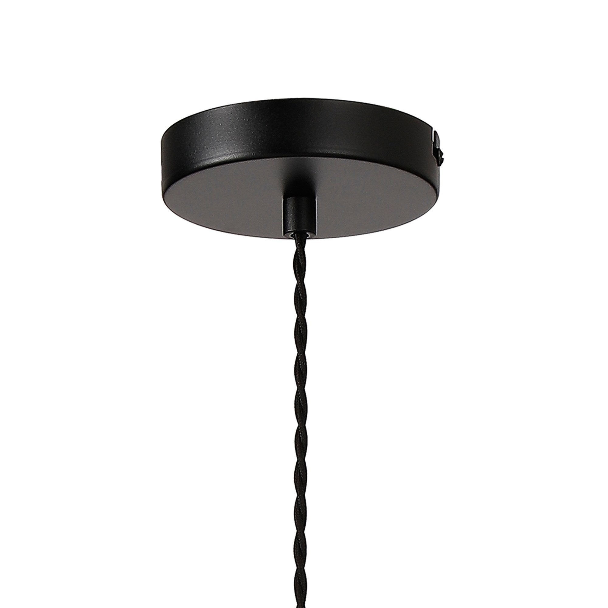 Fabula Maple Narrow Pendant - Satin Black & Amber Glass