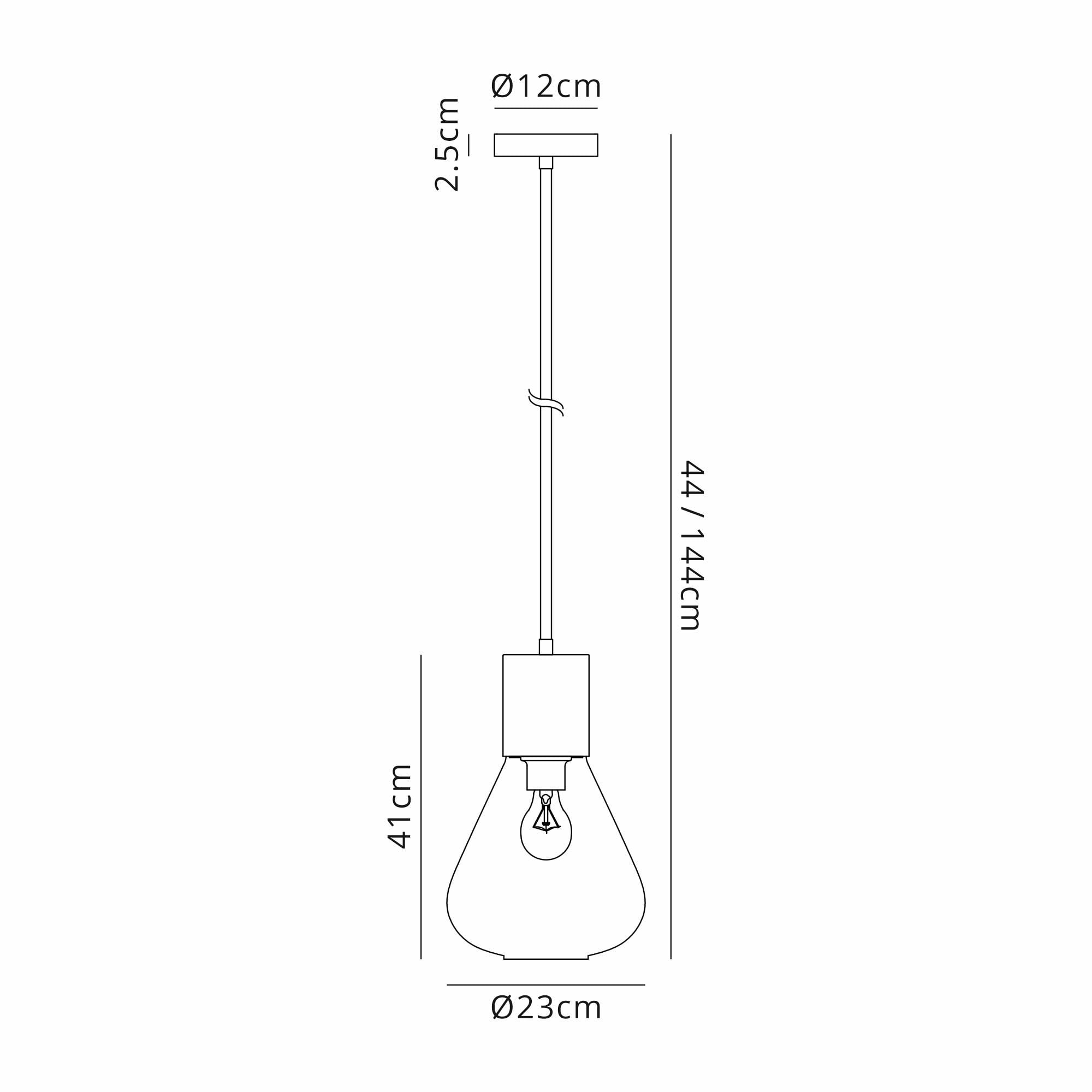 Fabula Maple Narrow Pendant - Satin Black & Smoke Plated Glass