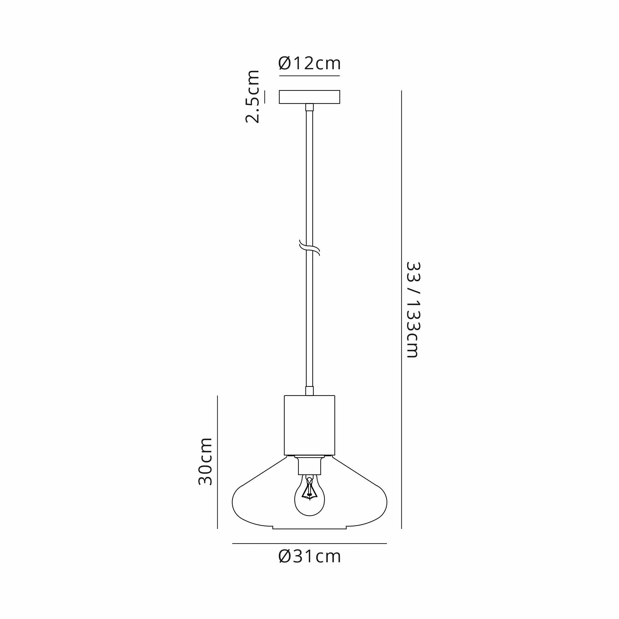 Fabula Maple Wide Pendant - Satin Black & Smoke Plated Glass