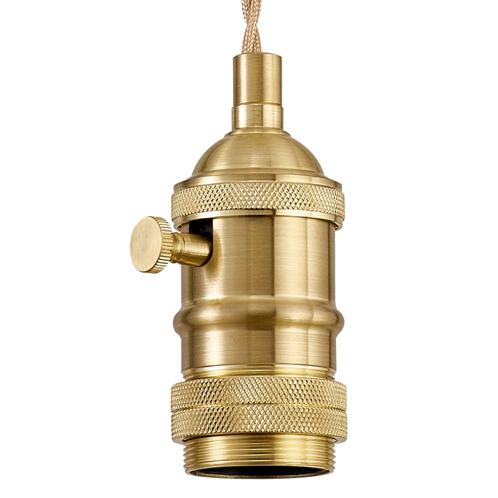 Fabula Merryhill Single Pendant Light Kit - Brass & Pale Gold Twisted Cable - Frame Only
