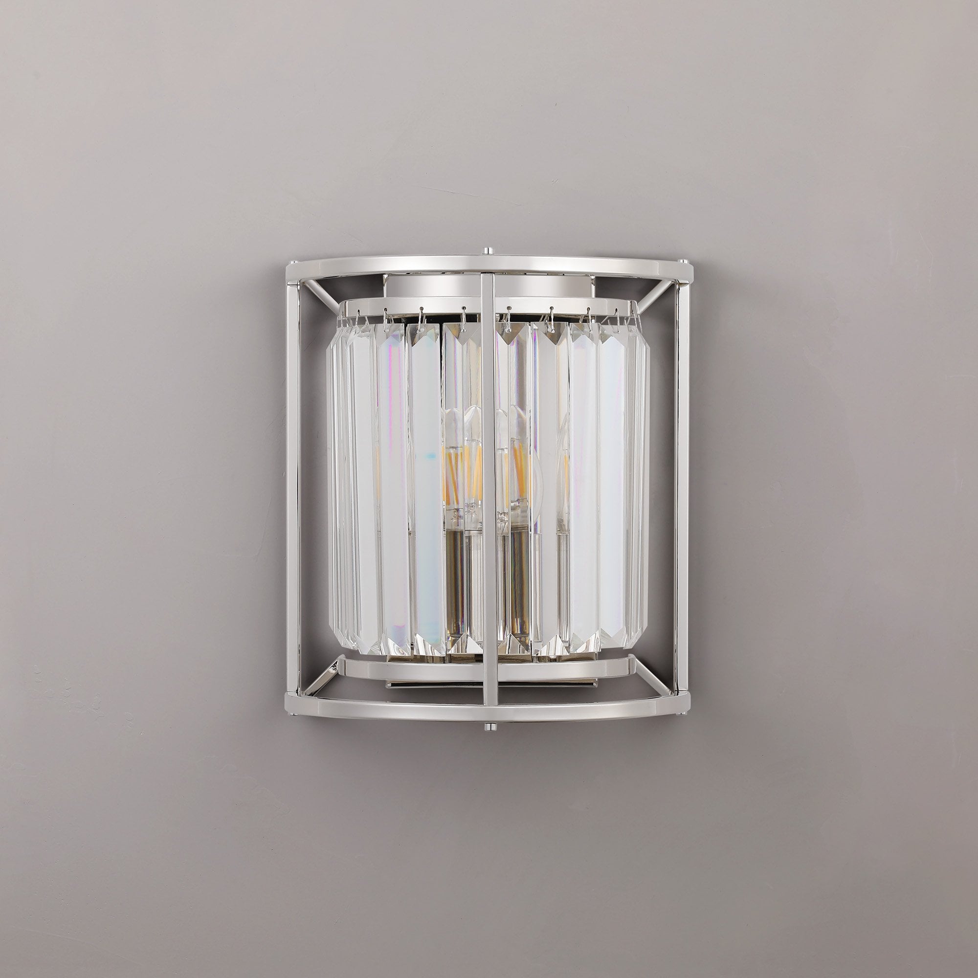 Fabula Oakhurst 2 Light Wall Lamp - Polished Nickel & Clear Glass