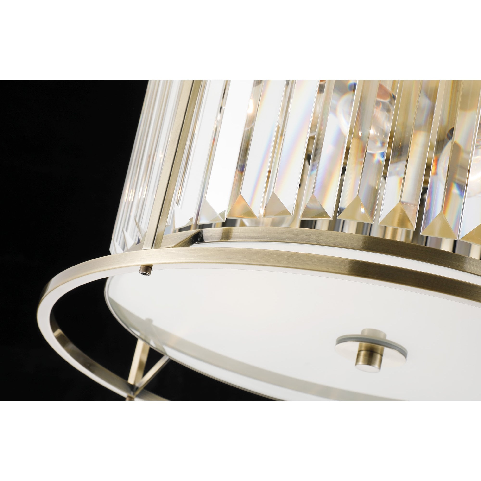 Fabula Oakhurst 3 Light Flush Light - Antique Brass & Clear Glass