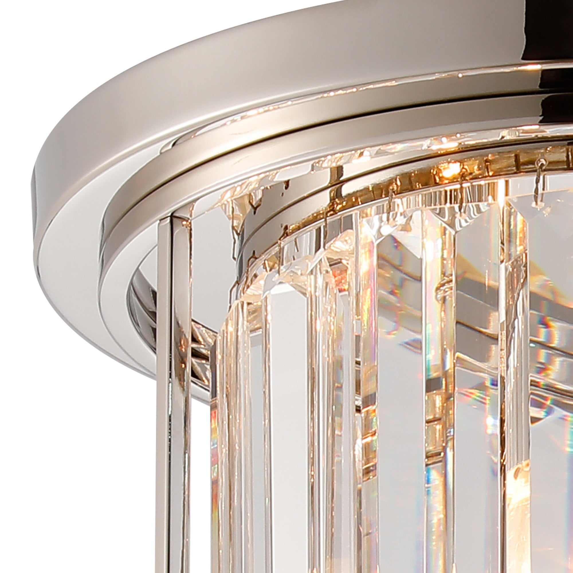 Fabula Oakhurst 3 Light Flush Light - Polished Nickel & Clear Glass