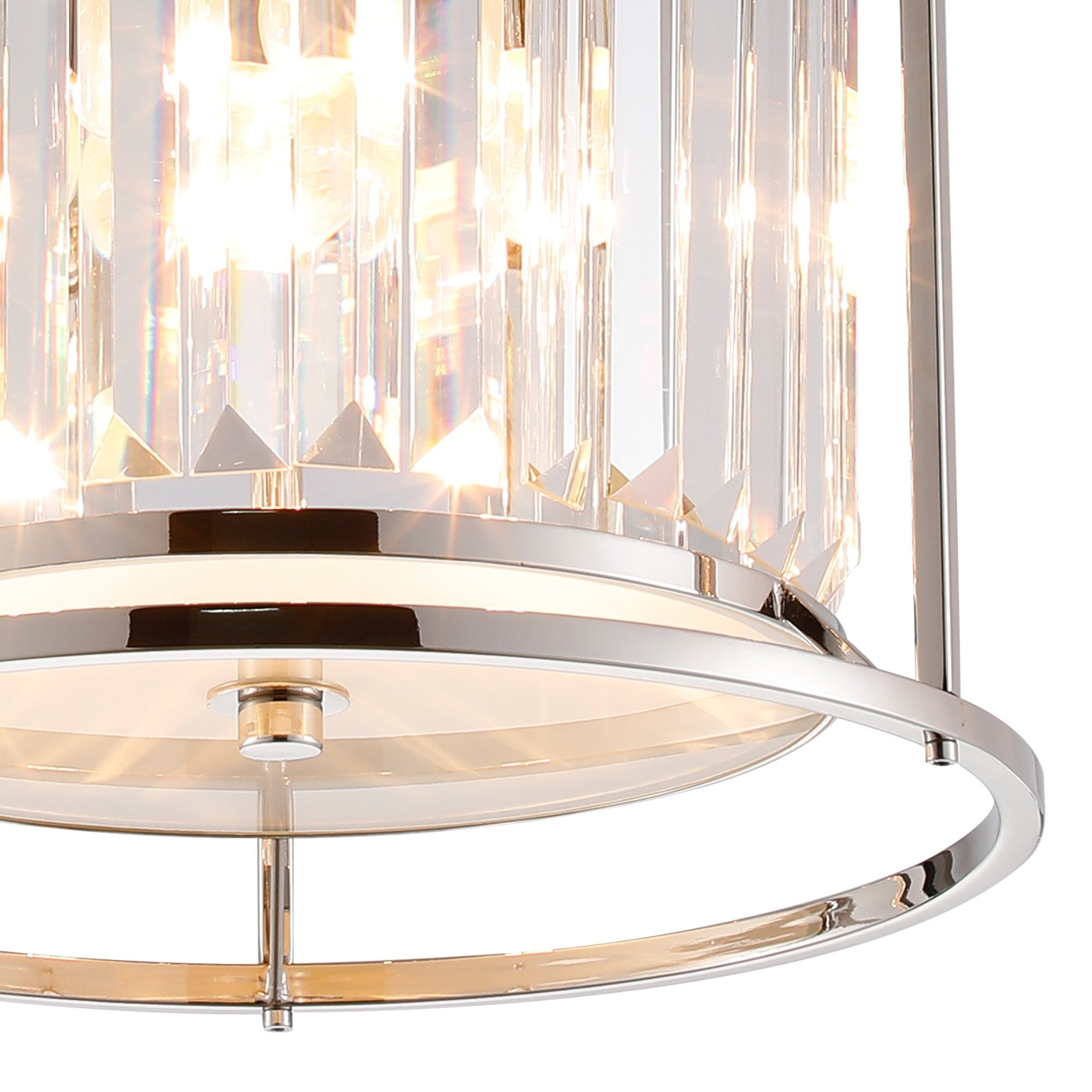 Fabula Oakhurst 3 Light Flush Light - Polished Nickel & Clear Glass
