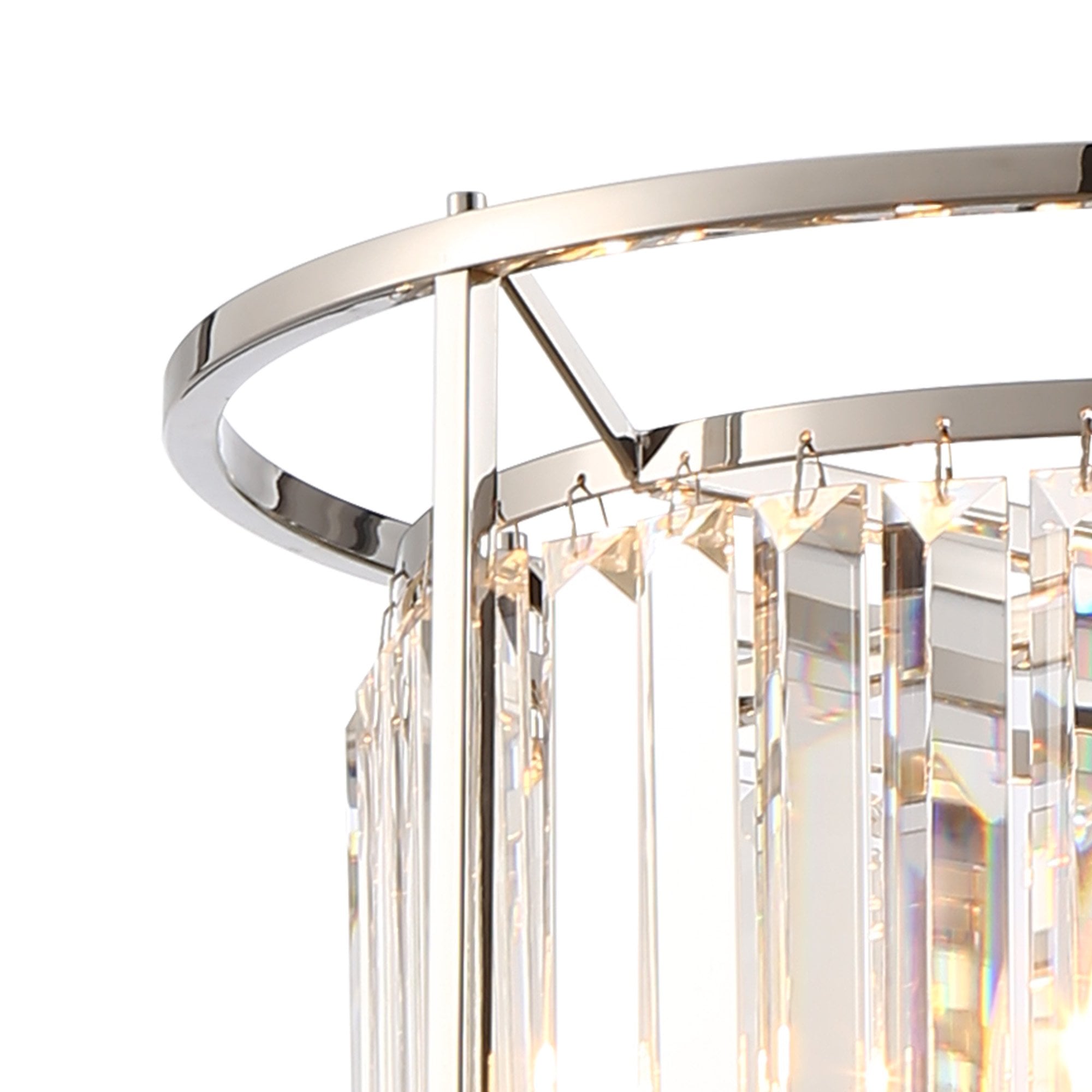 Fabula Oakhurst 3 Light Pendant/Semi-Flush Light - Polished Nickel & Clear Glass