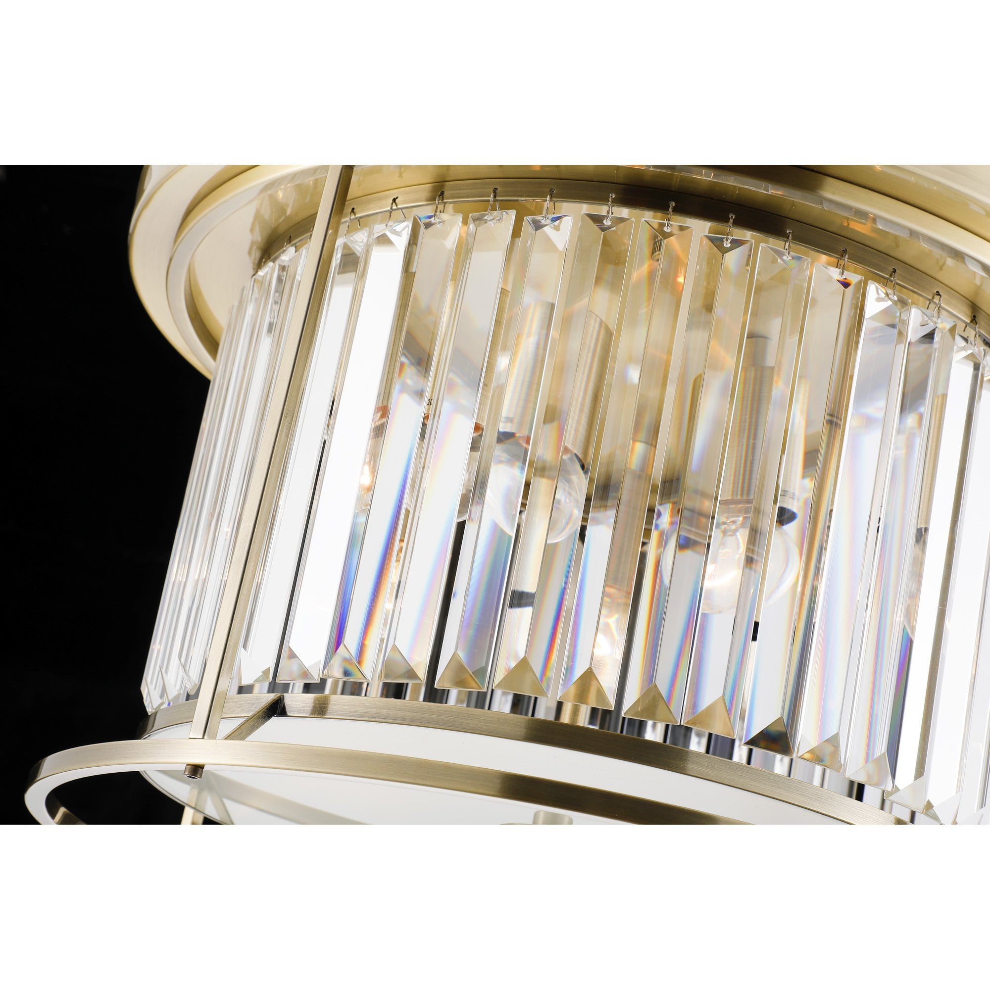 Fabula Oakhurst 4 Light Flush Light - Antique Brass & Clear Glass