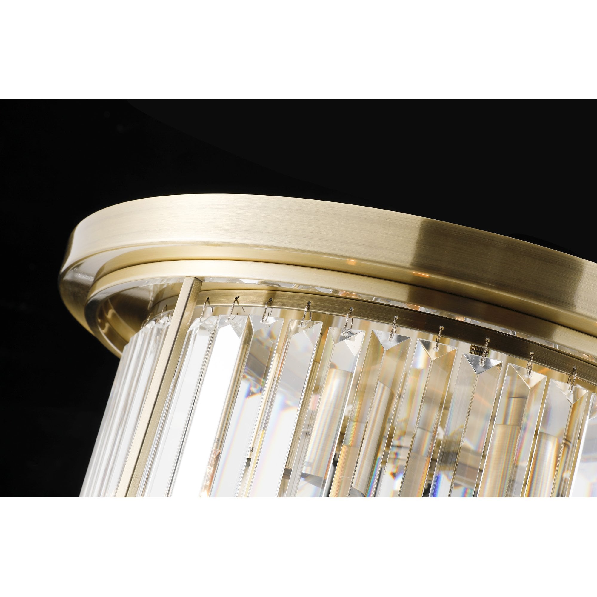 Fabula Oakhurst 4 Light Flush Light - Antique Brass & Clear Glass