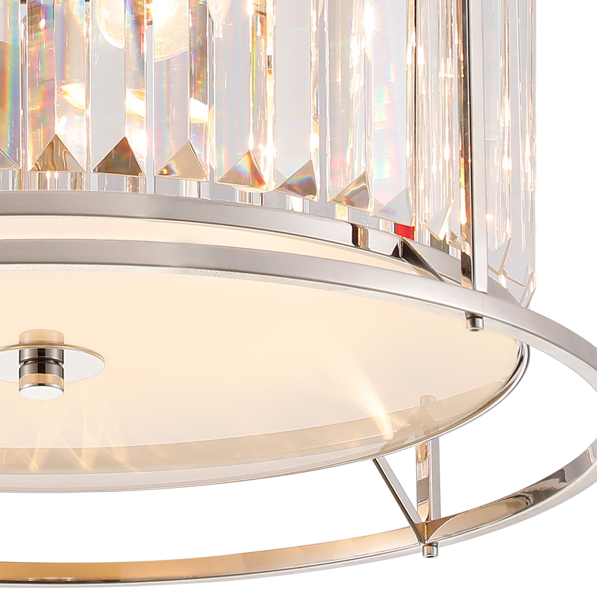 Fabula Oakhurst 4 Light Flush Light - Polished Nickel & Clear Glass