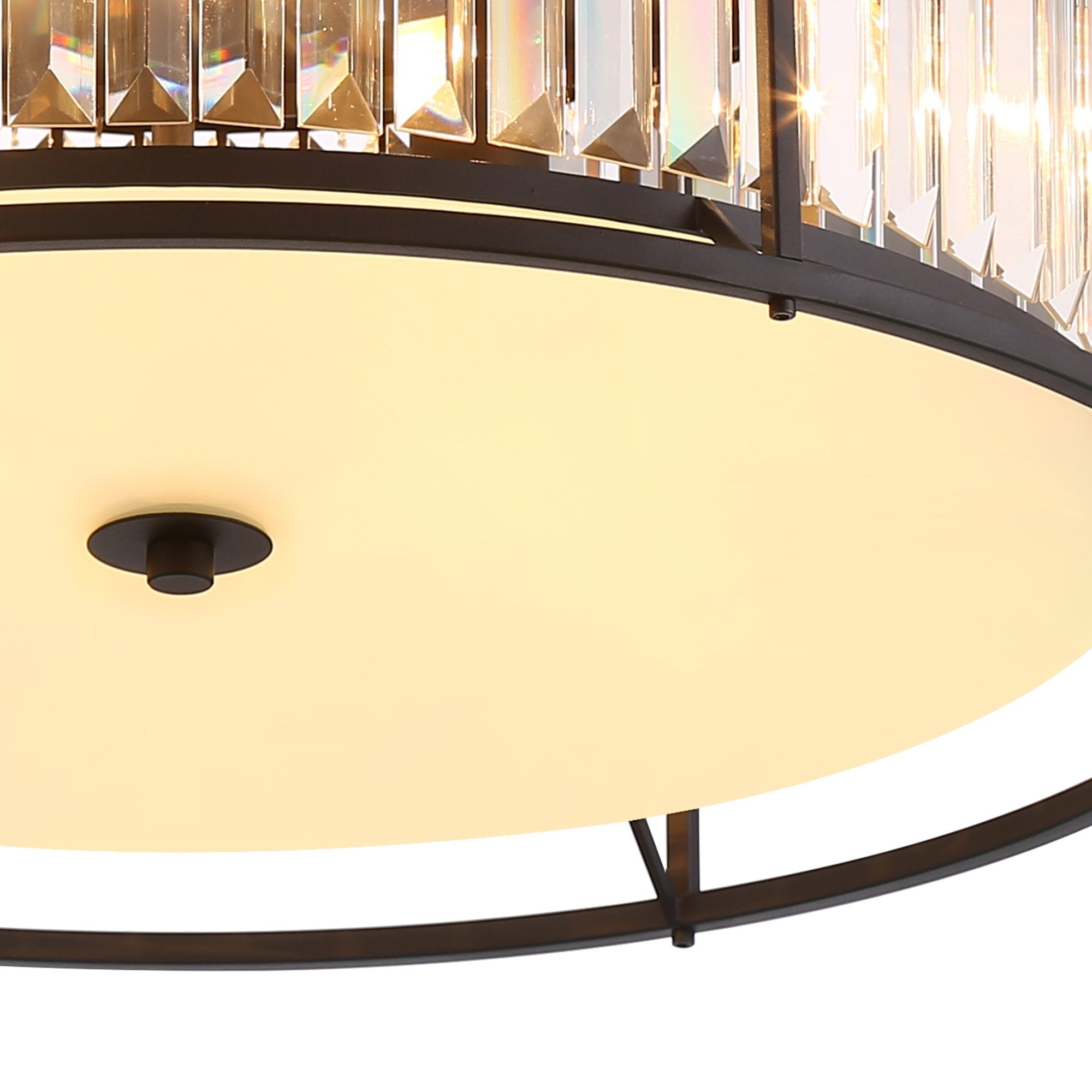 Fabula Oakhurst 6 Light Flush Light - Satin Black & Clear Glass