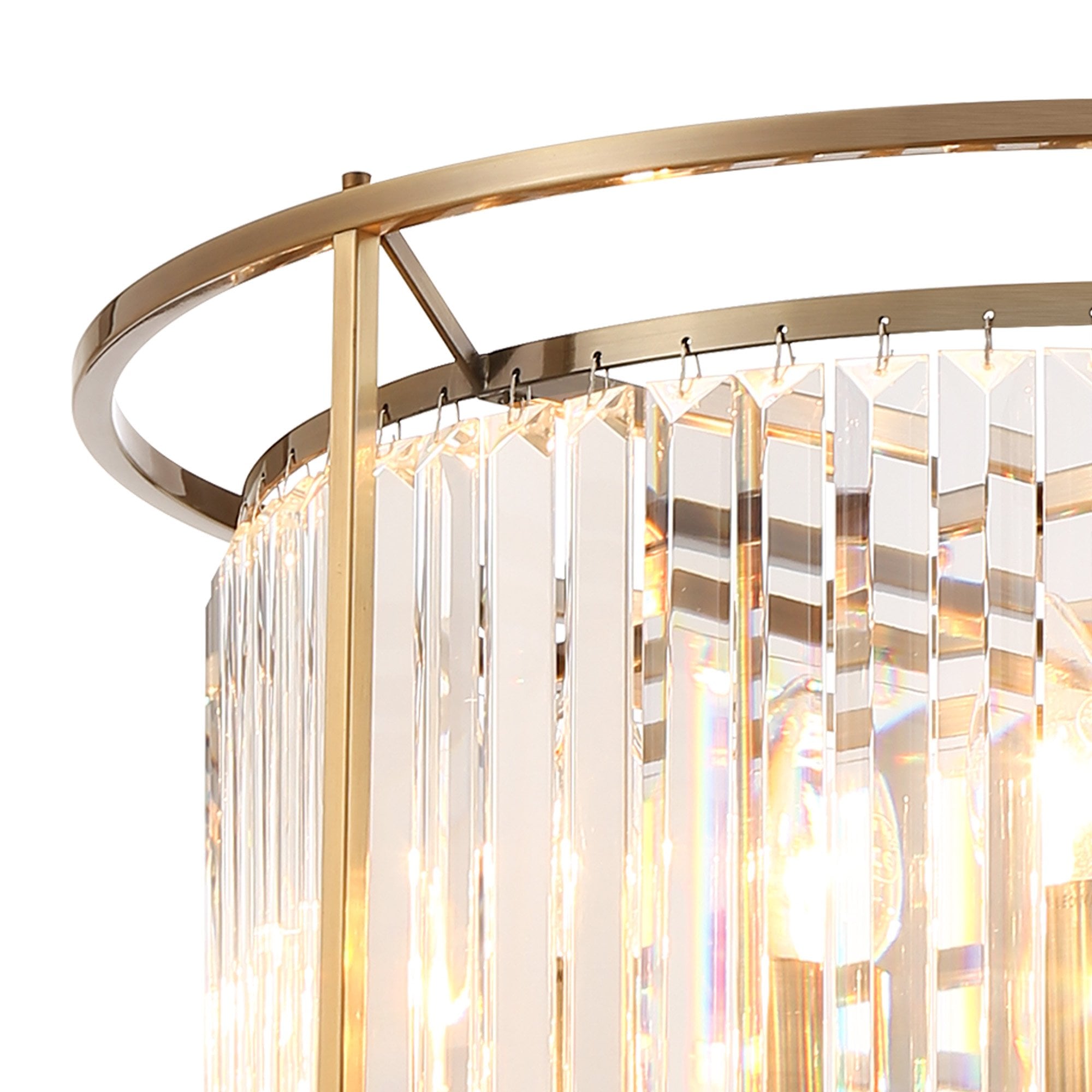 Fabula Oakhurst 6 Light Pendant/Semi-Flush Light - Antique Brass & Clear Glass