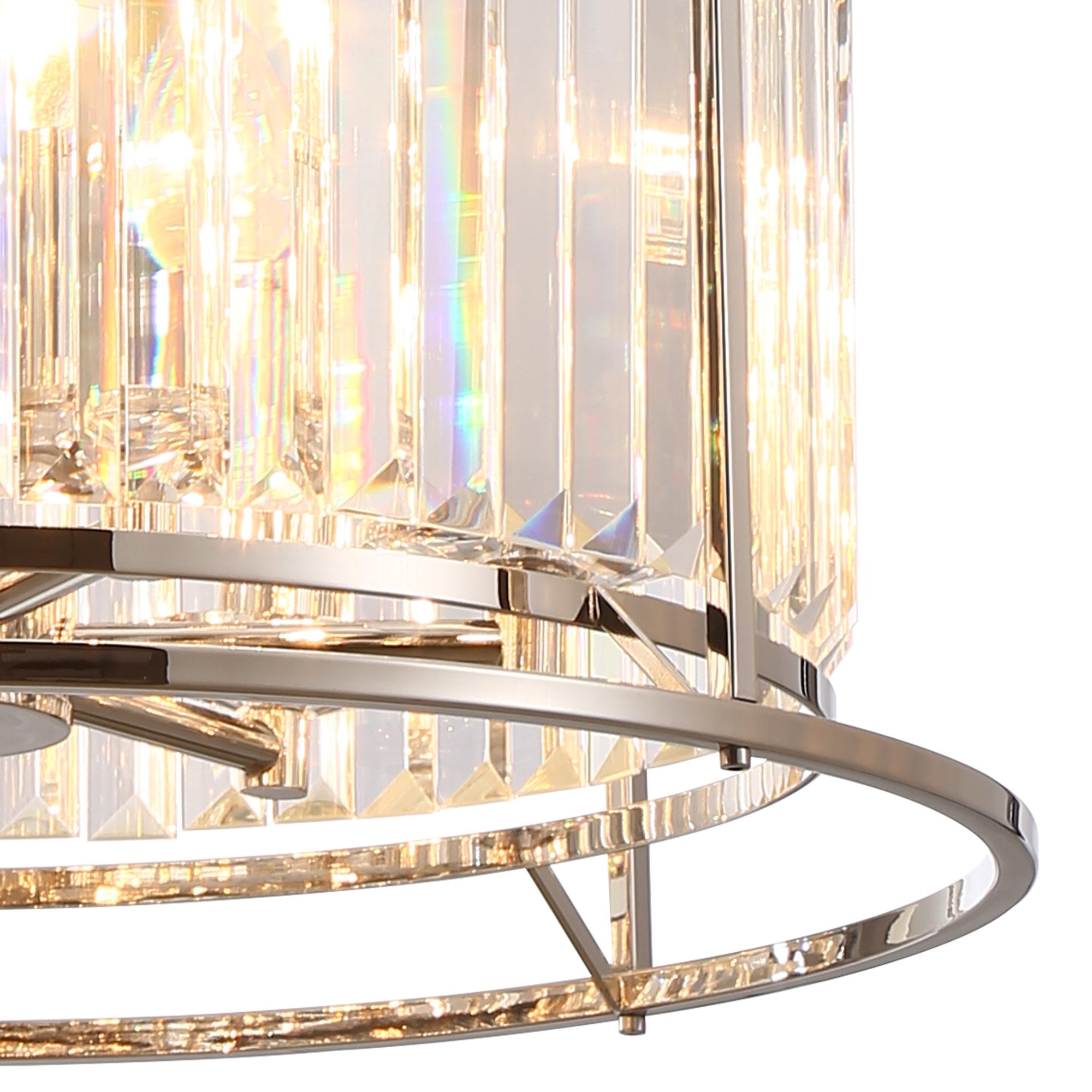 Fabula Oakhurst 6 Light Pendant/Semi-Flush Light - Polished Nickel & Clear Glass