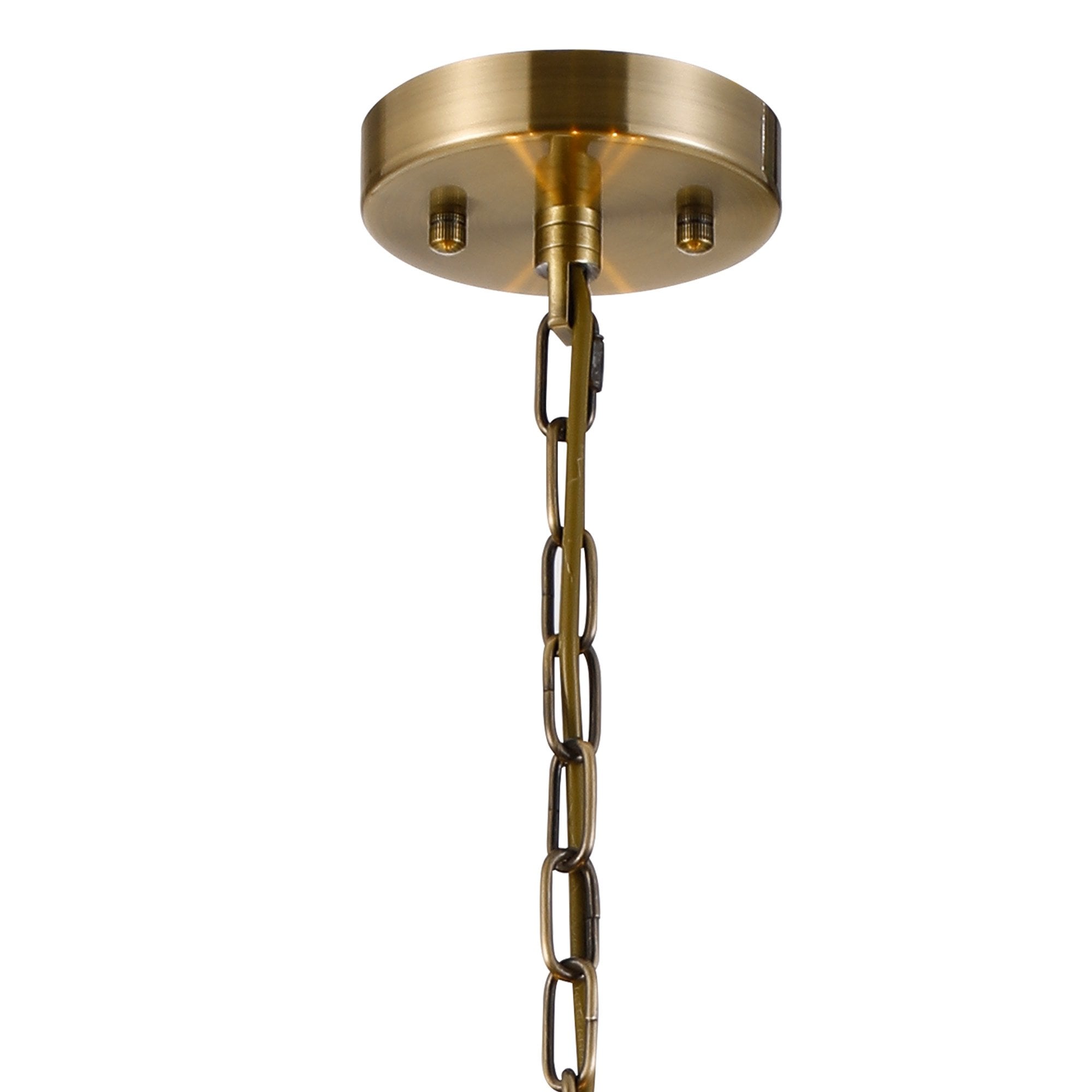 Fabula Oakhurst 8 Light Pendant/Semi-Flush Light - Antique Brass & Clear Glass